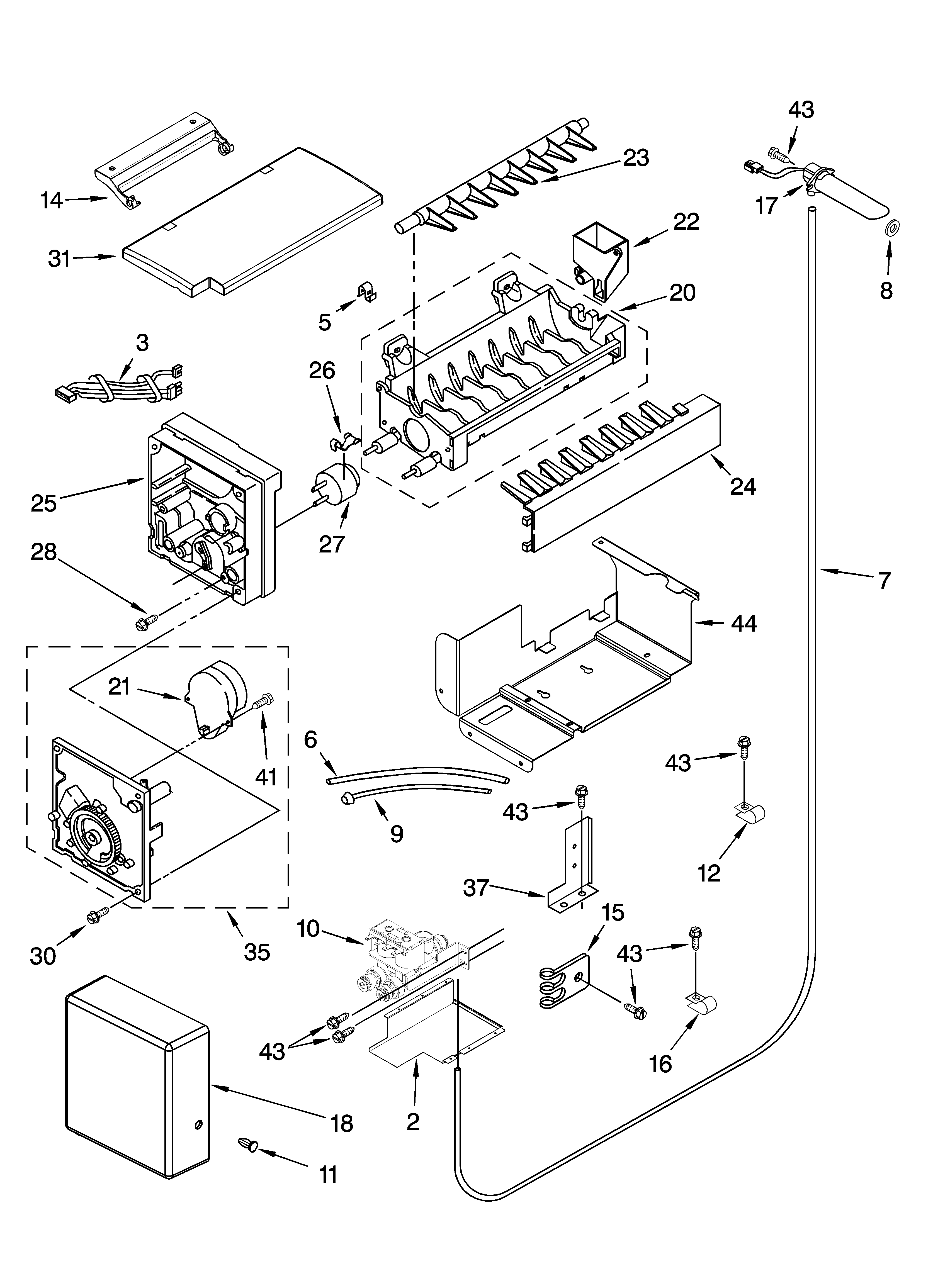 KitchenAid KSSS48QMB01 icemaker parts diagram