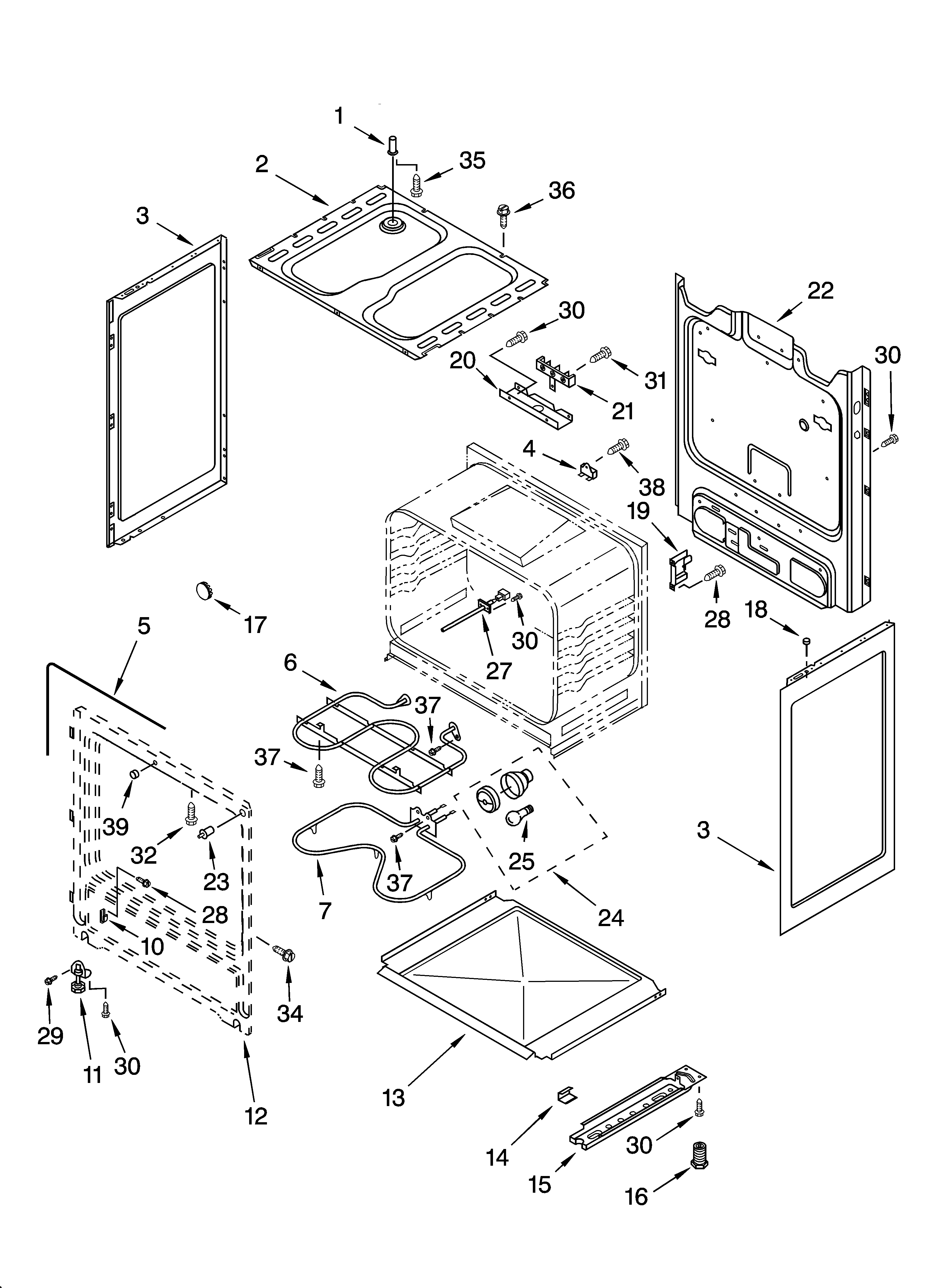 Whirlpool RF315PXPQ0 chassis parts diagram