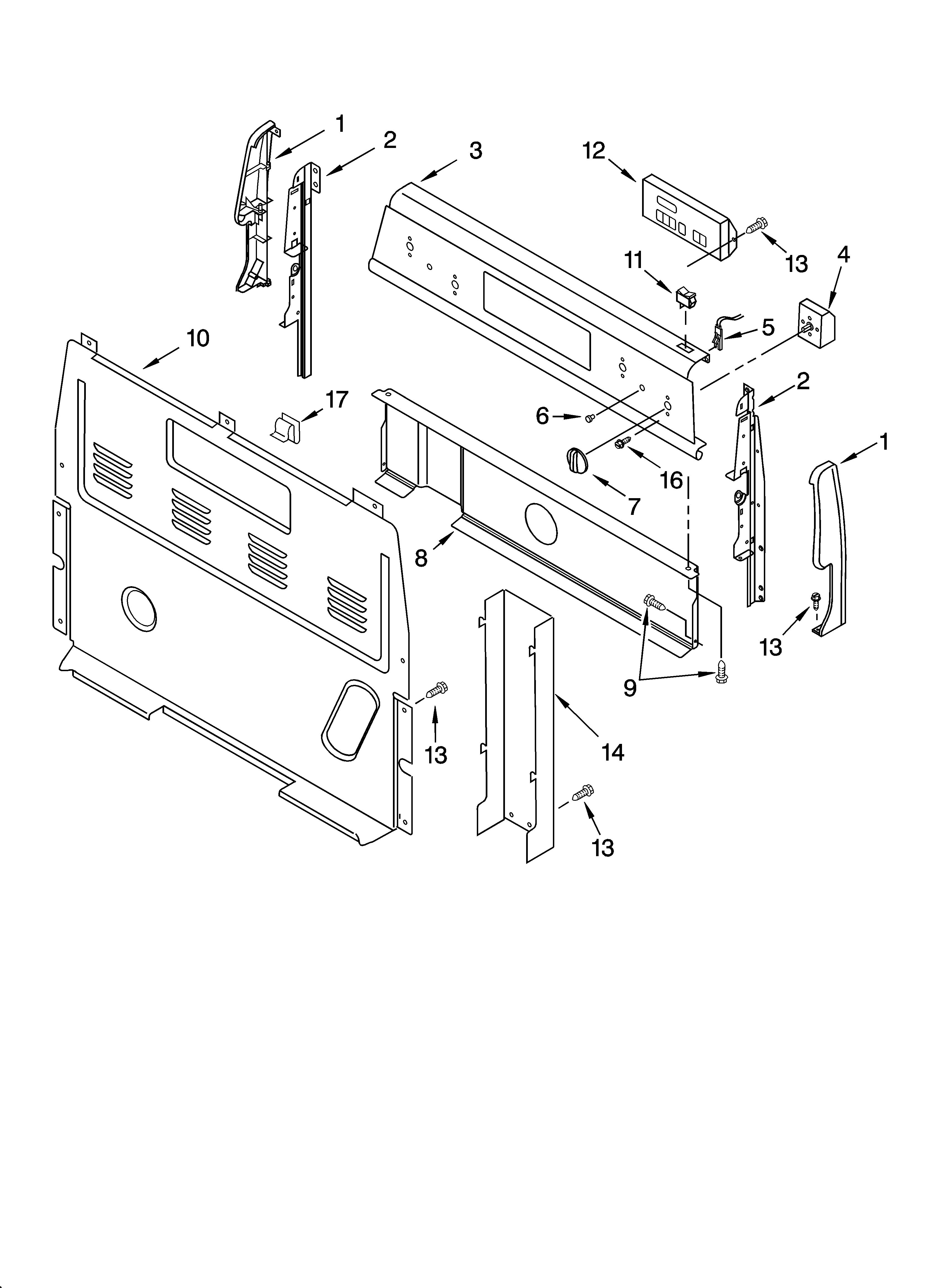 Whirlpool RF368LXPS0 control panel parts diagram