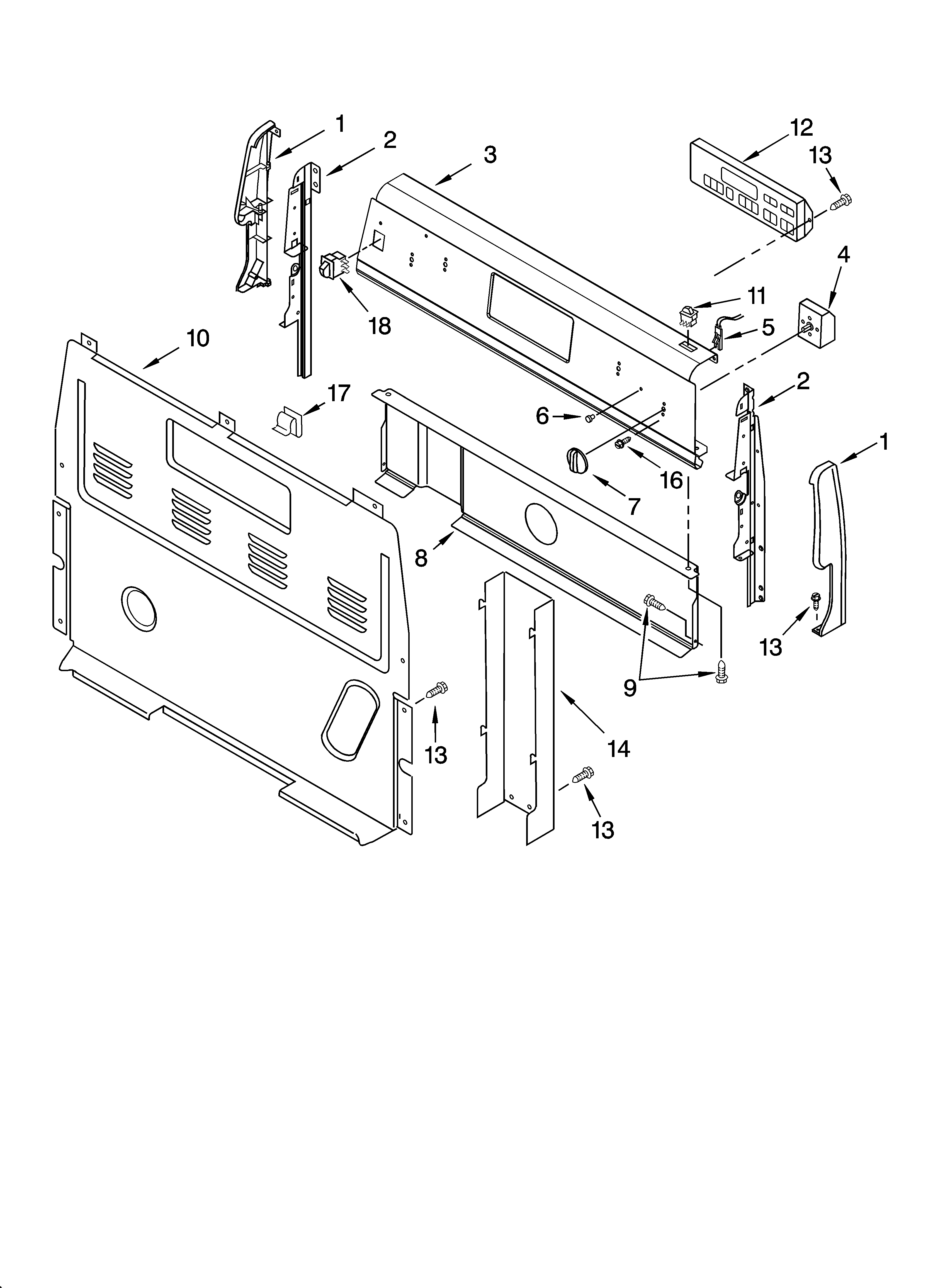 Whirlpool RF380LXPQ0 control panel parts diagram