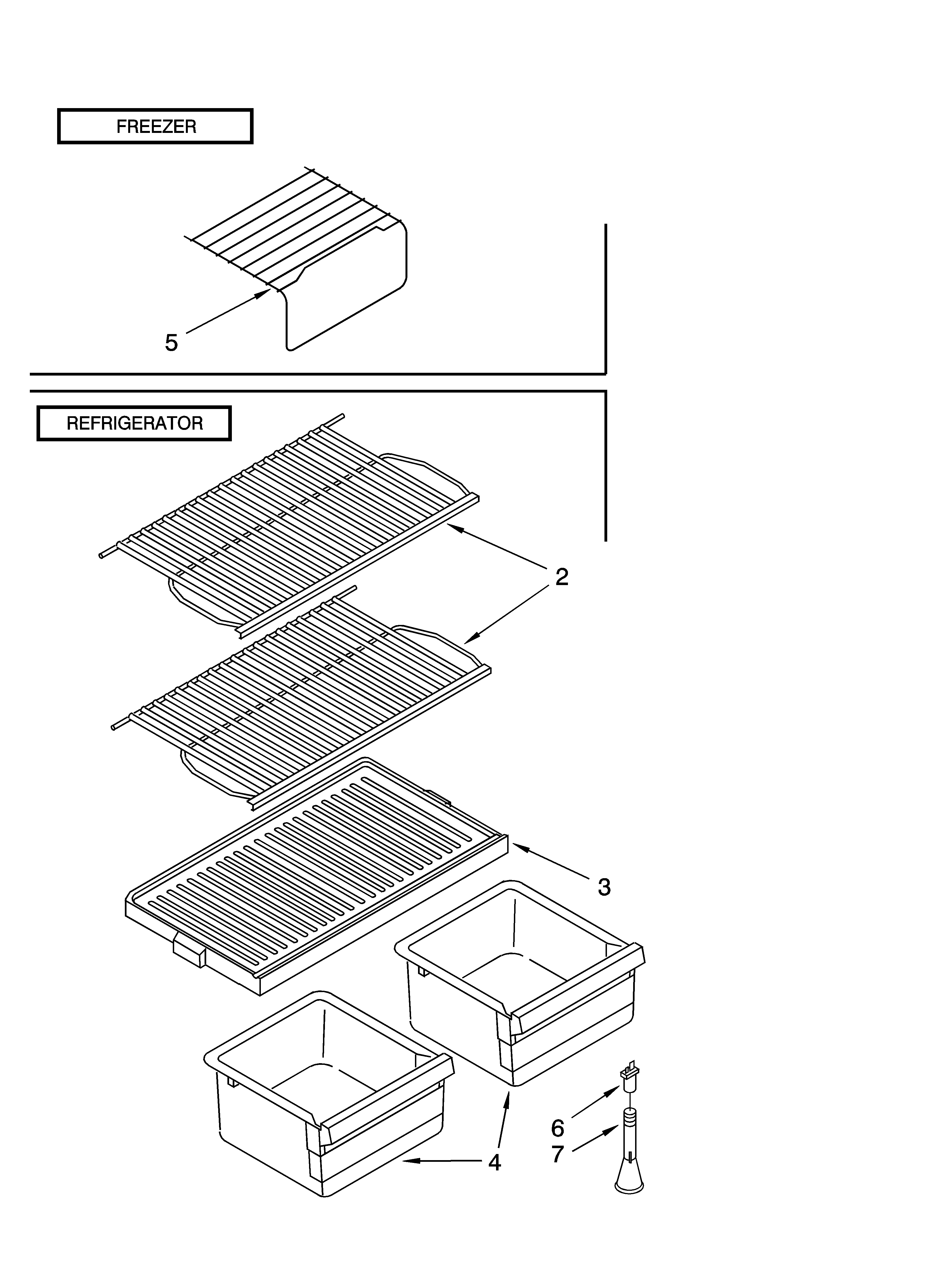 Roper RT14HDXPQ01 shelf parts, optional parts (not included) diagram