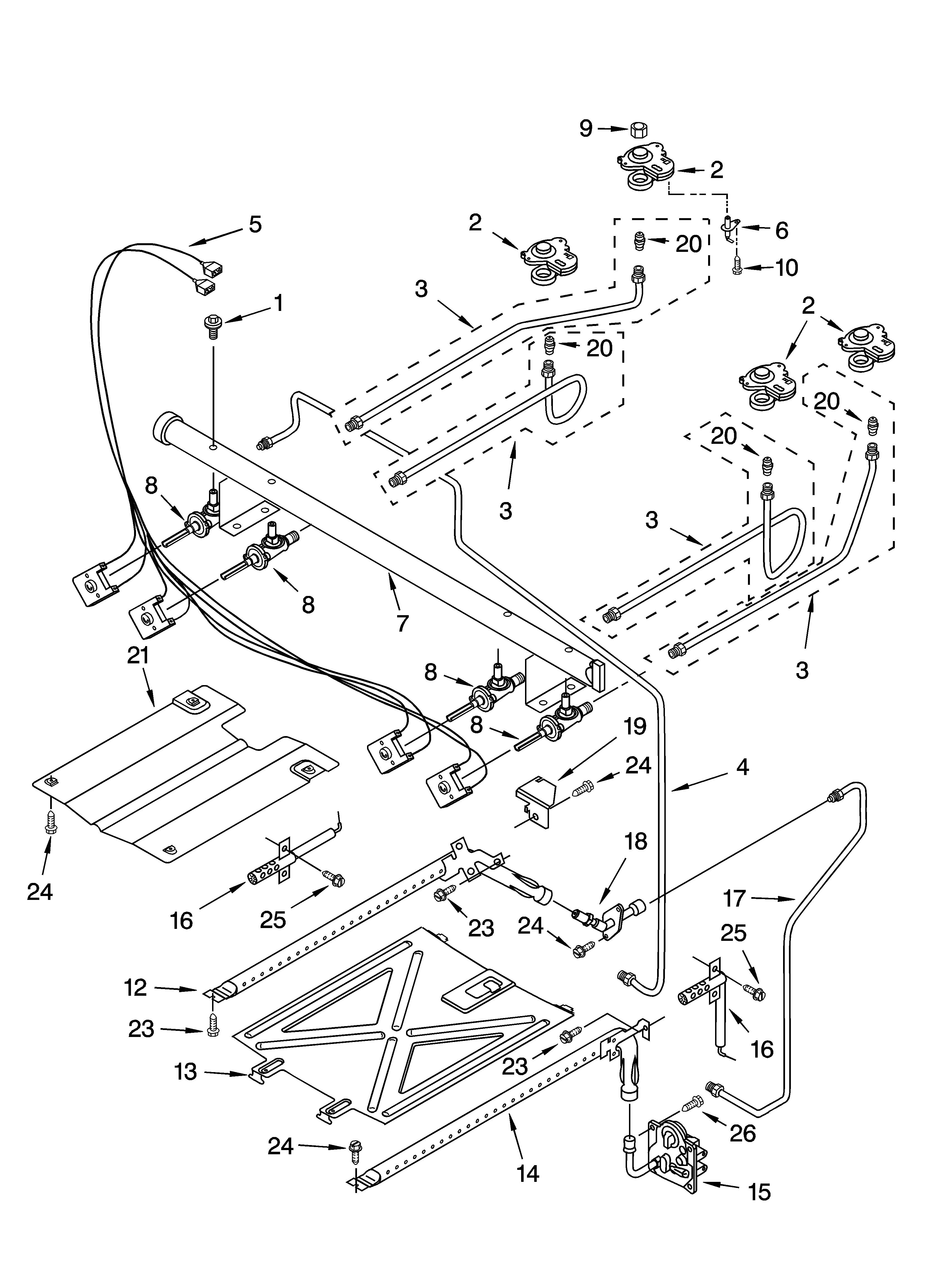 Whirlpool SF368LEPW0 manifold parts diagram