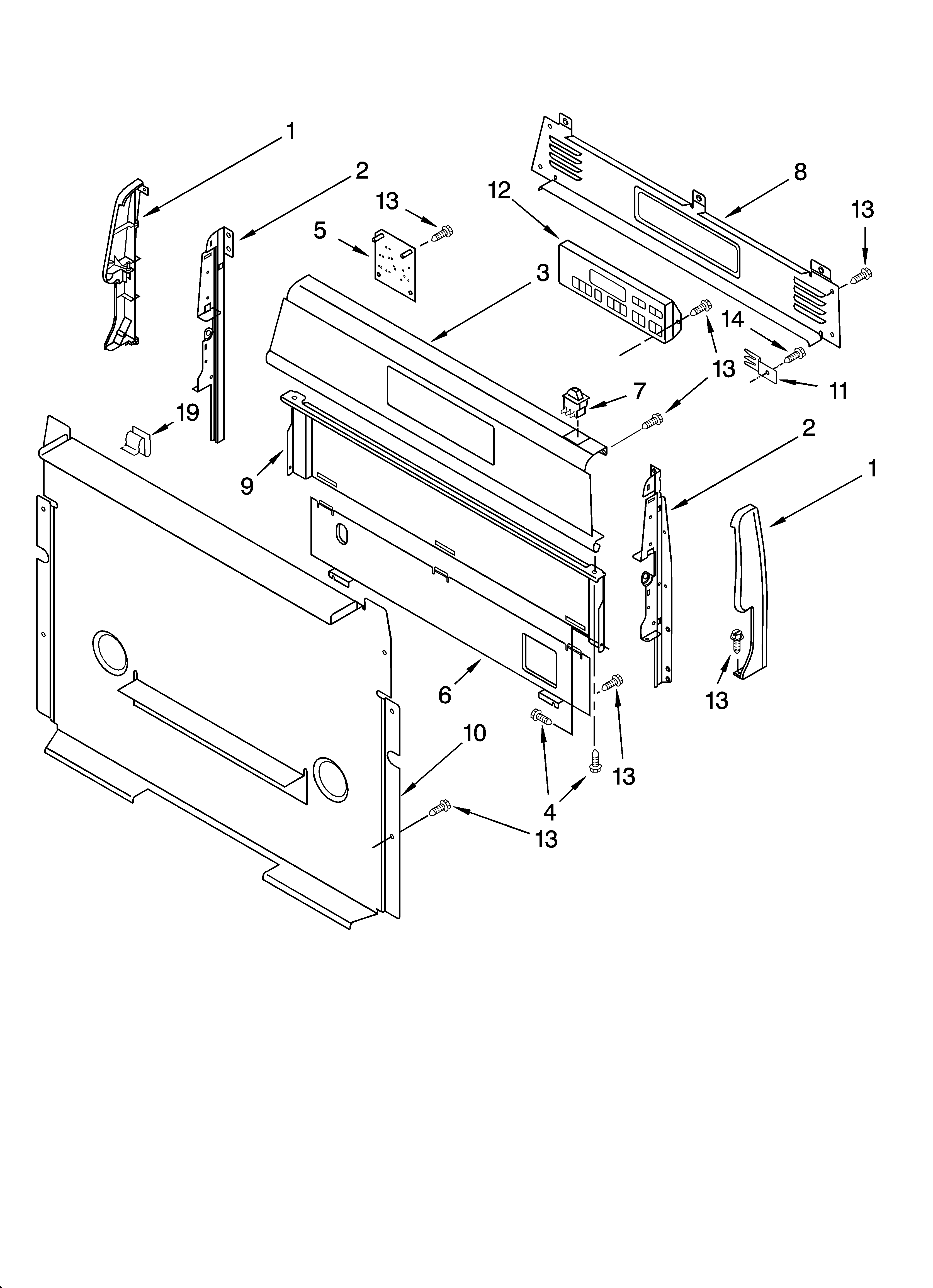 Whirlpool SF380LEPQ0 control panel parts diagram