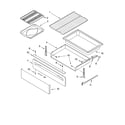 Whirlpool SF380LEPS0 drawer & broiler parts diagram
