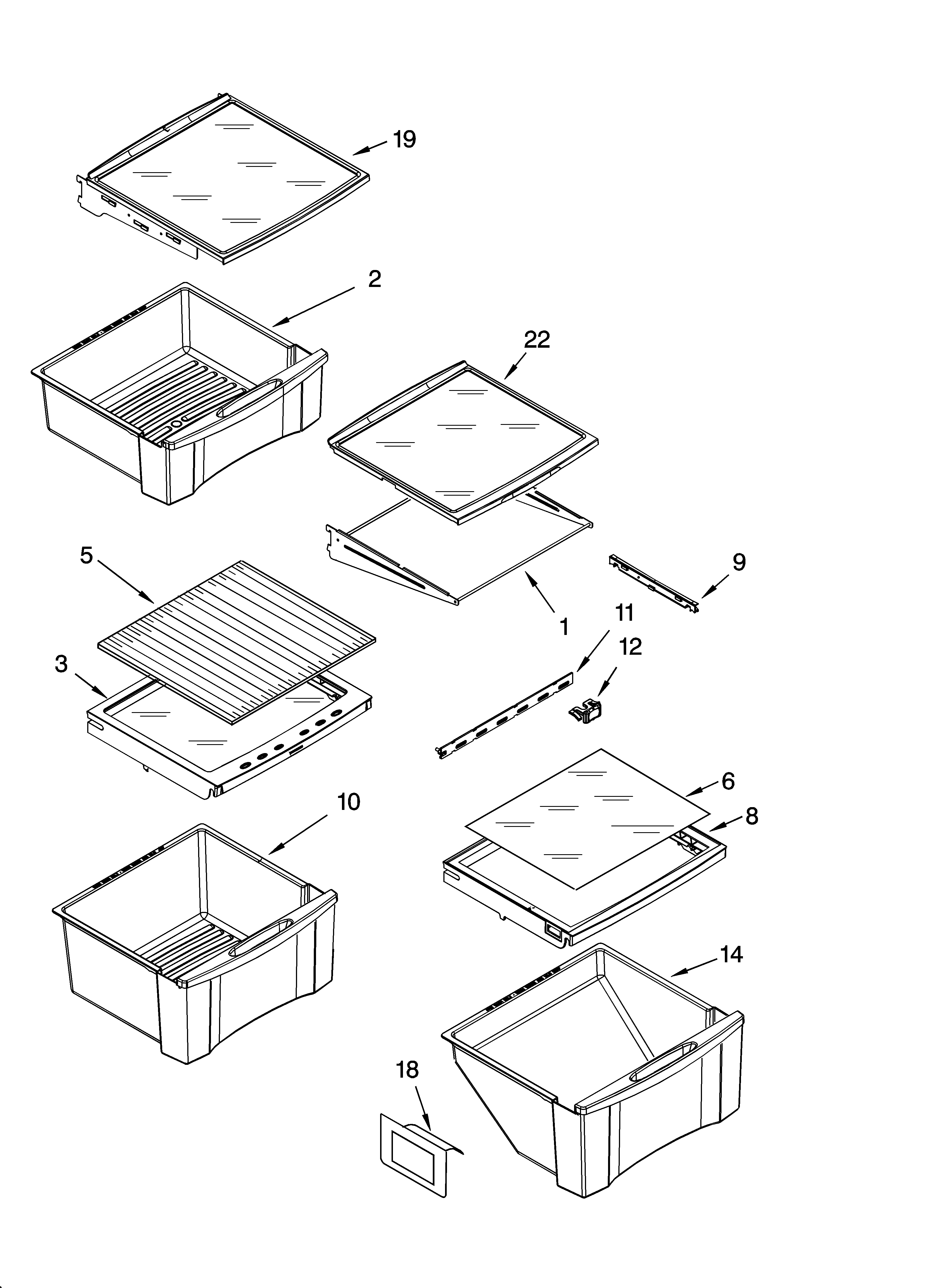Whirlpool 7GS2SHEXPL00 refrigerator shelf parts diagram