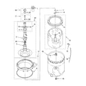 Whirlpool 7MLSR7523PT0 agitator, basket and tub parts diagram