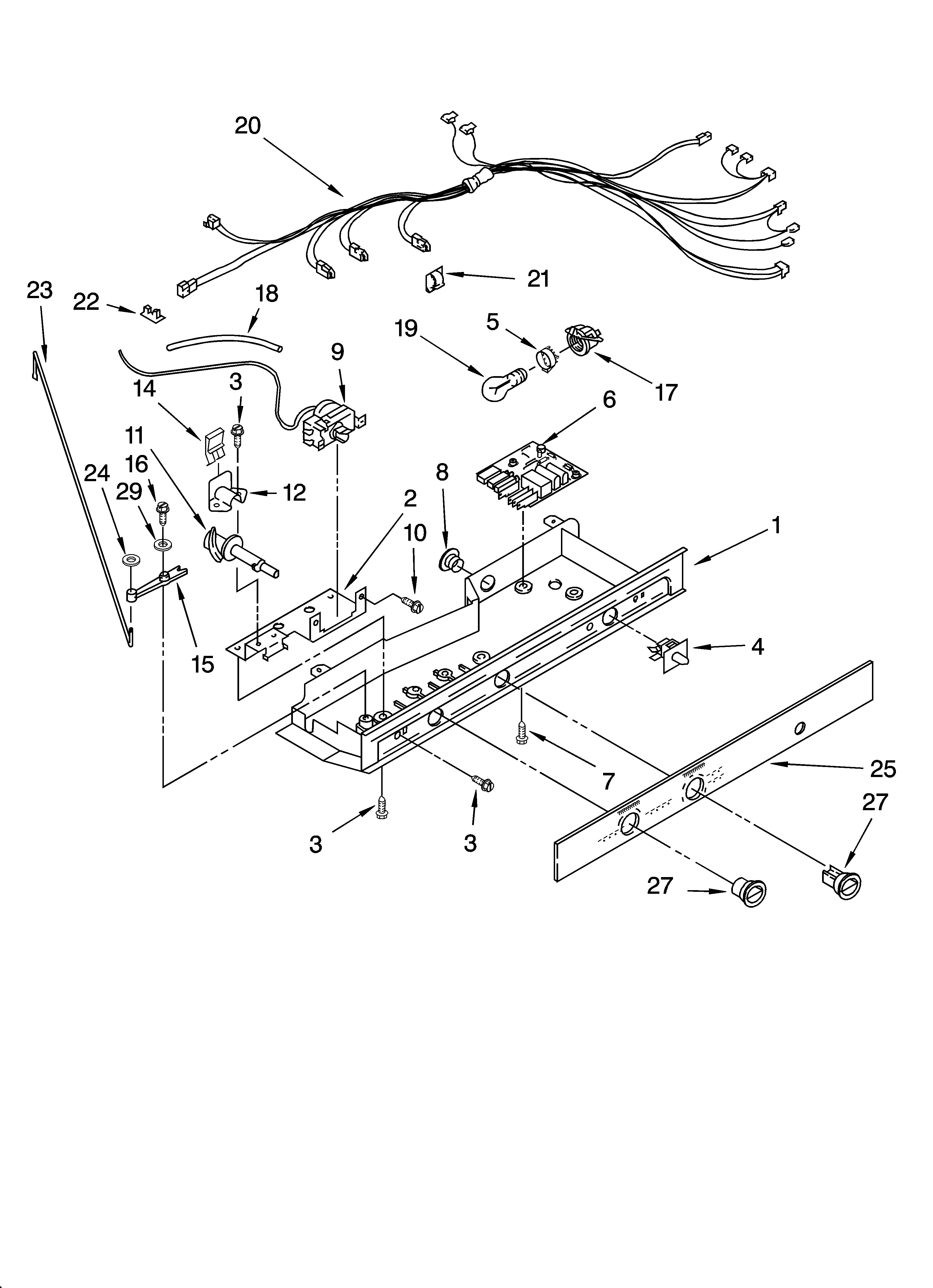 Kirkland 7SS25HFXMS00 control parts diagram