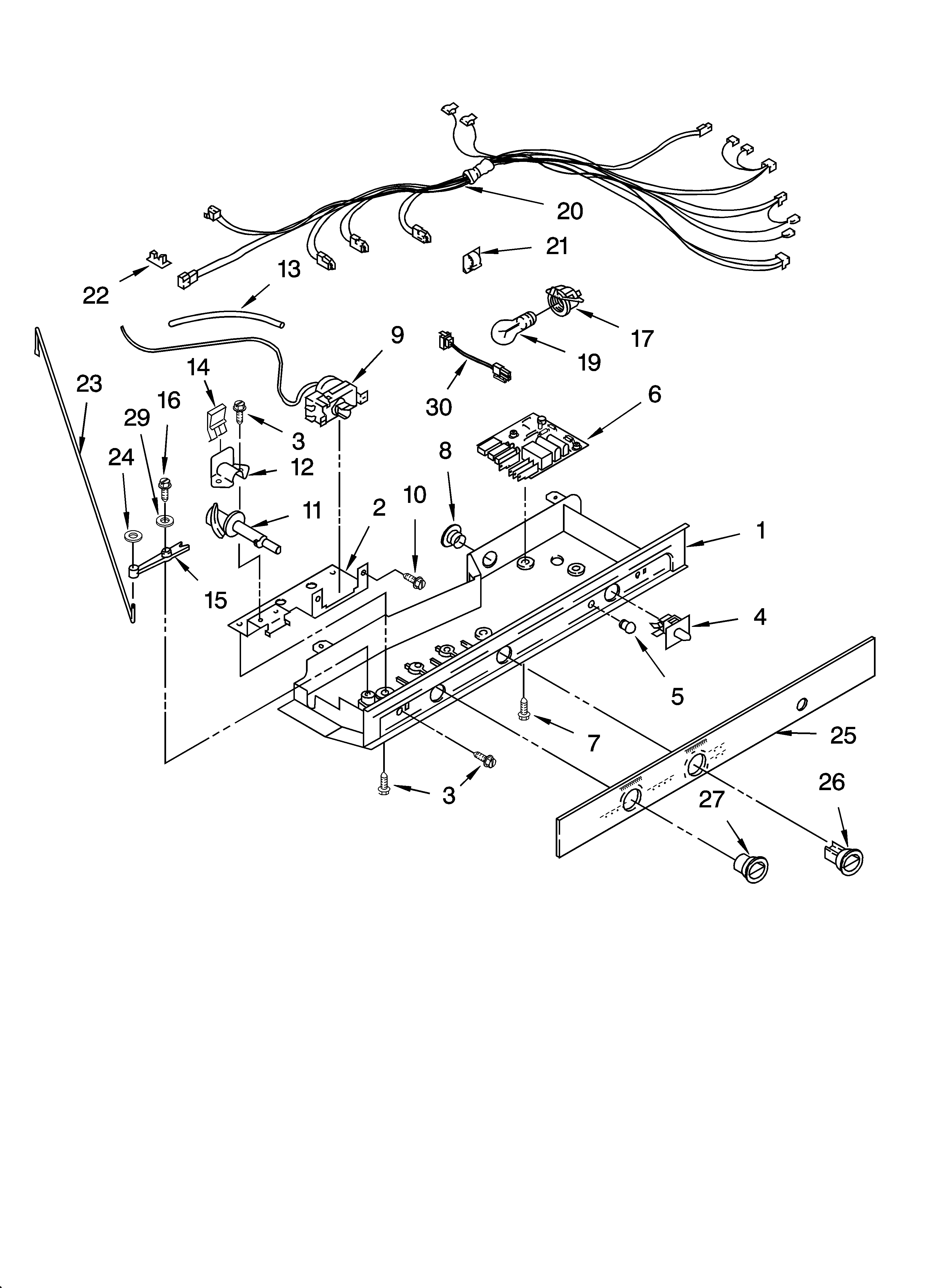 Whirlpool ED5SHAXNT01 control parts diagram