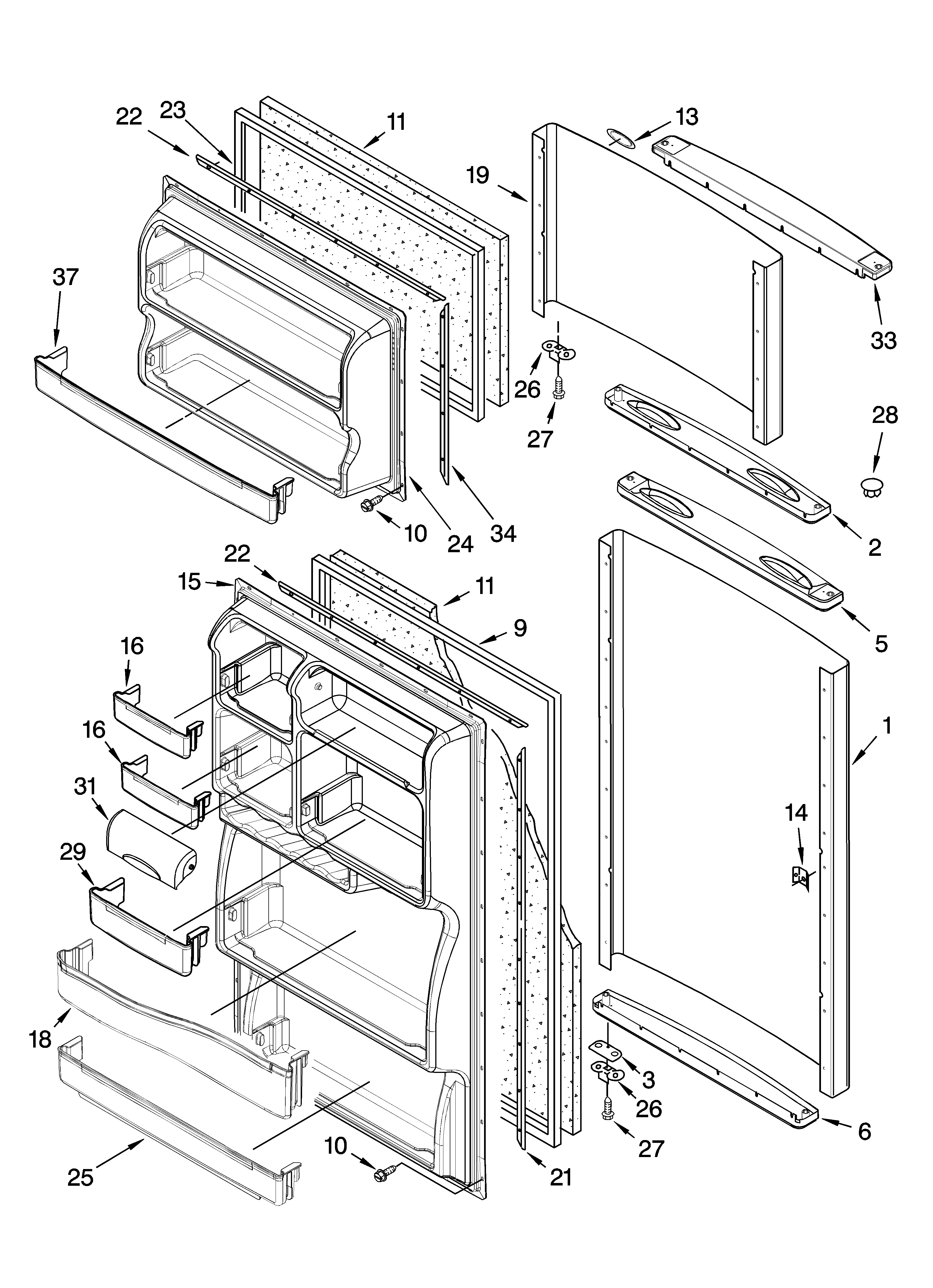 Whirlpool ER8GHKXMQ02 door parts diagram