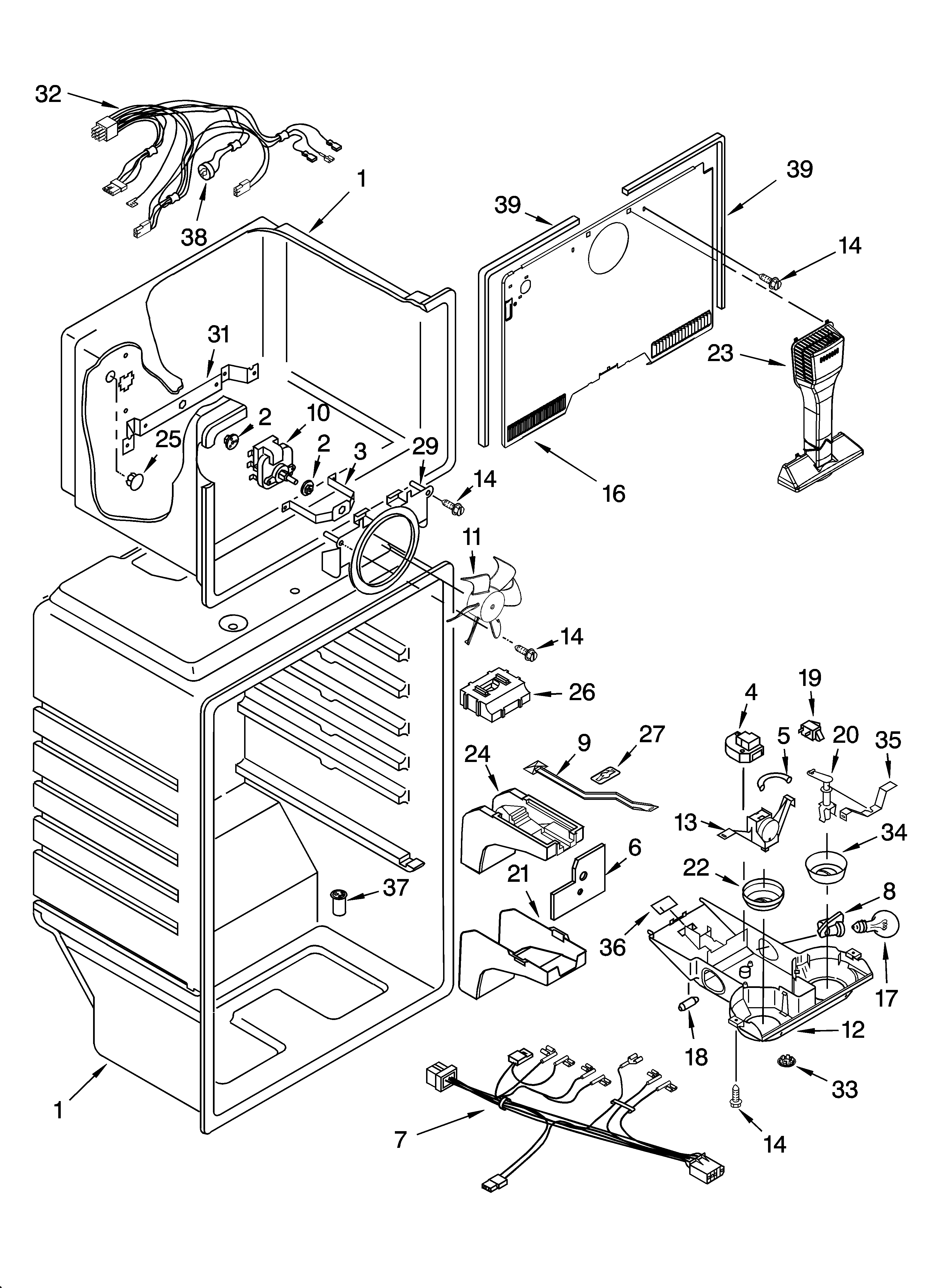 Whirlpool ET8RHMXKT05 liner parts diagram