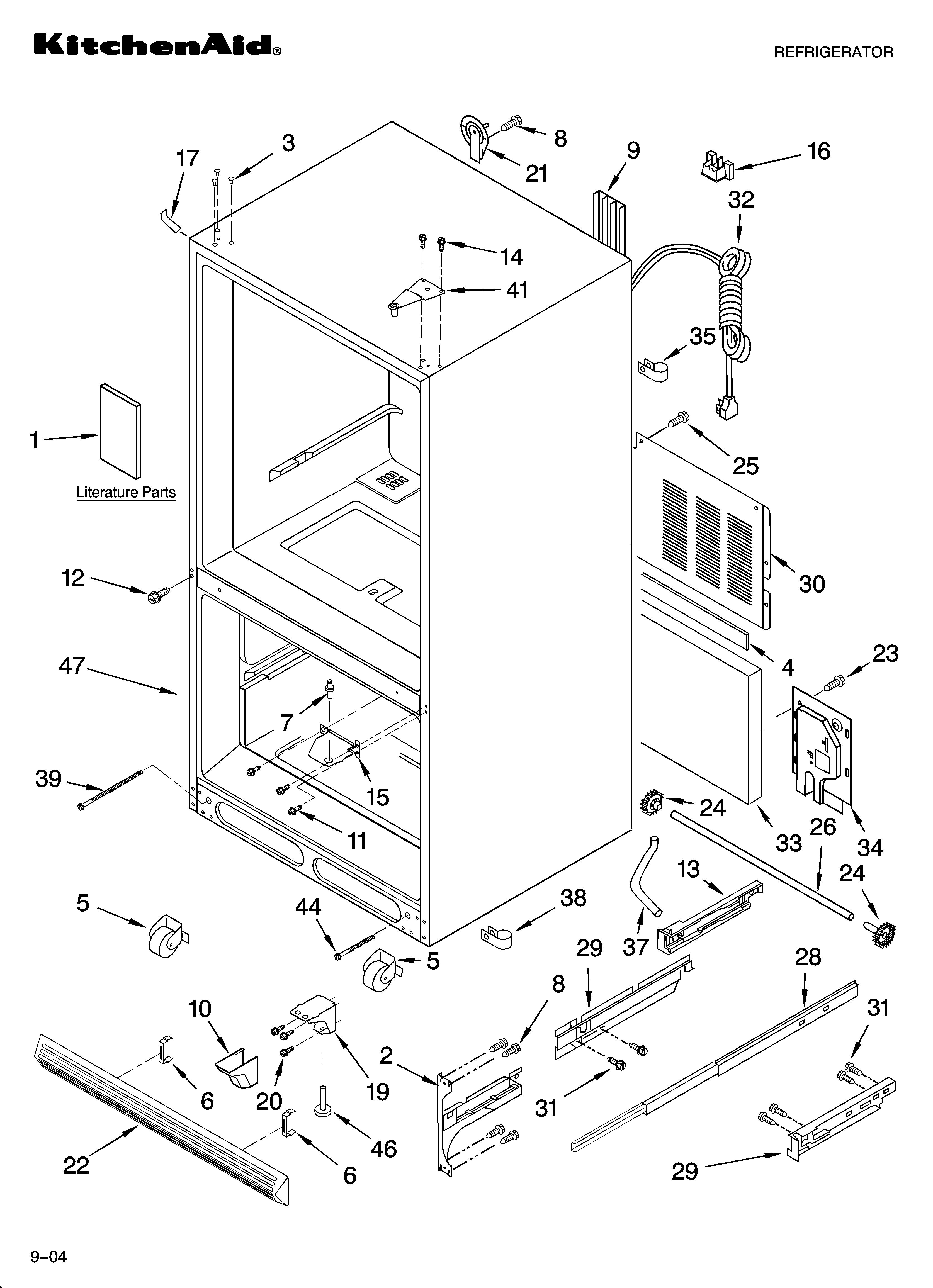 KitchenAid KBRP20EMSS00 cabinet parts diagram