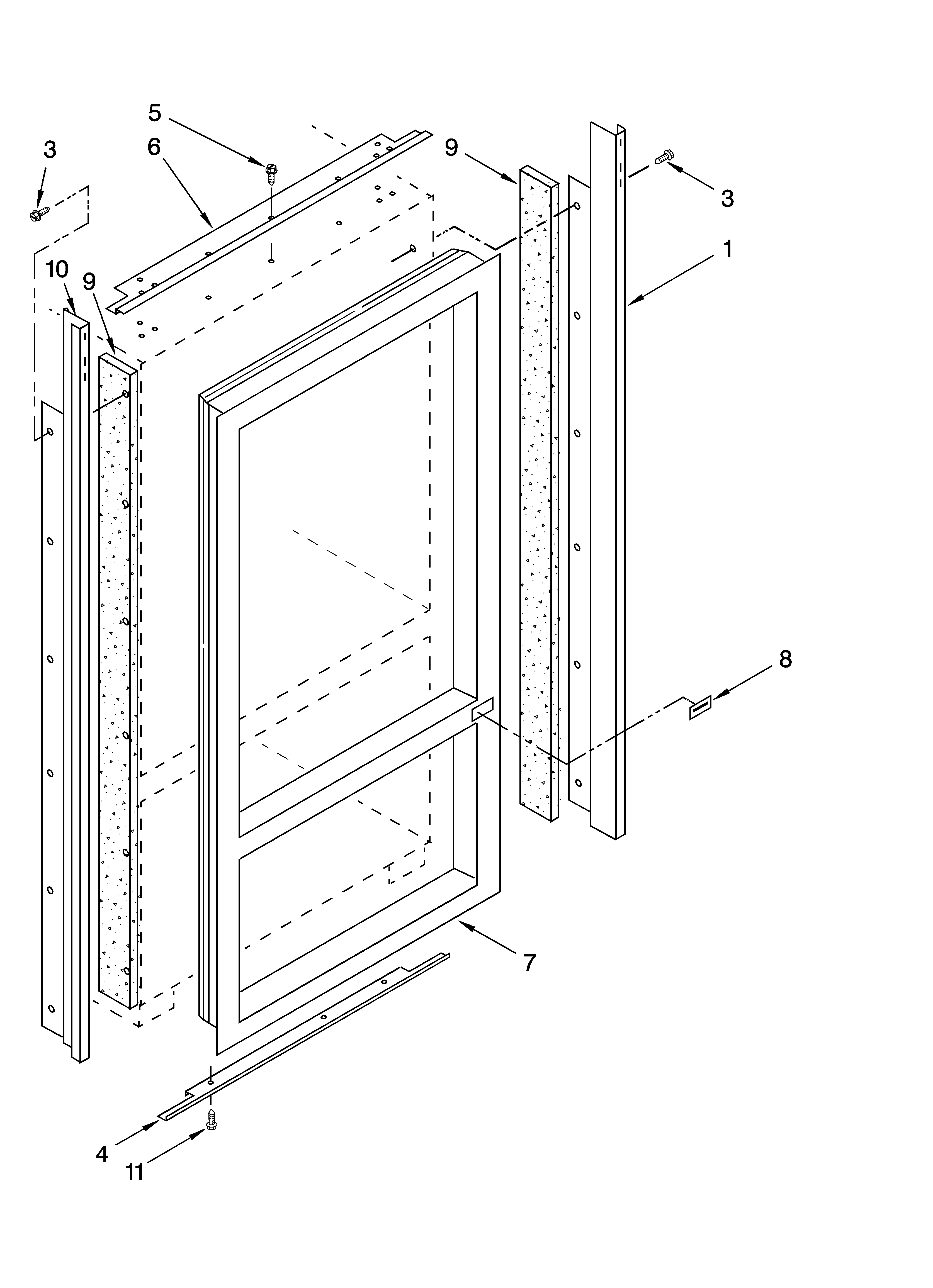 KitchenAid KBRP36FMS01 cabinet and breaker trim parts diagram