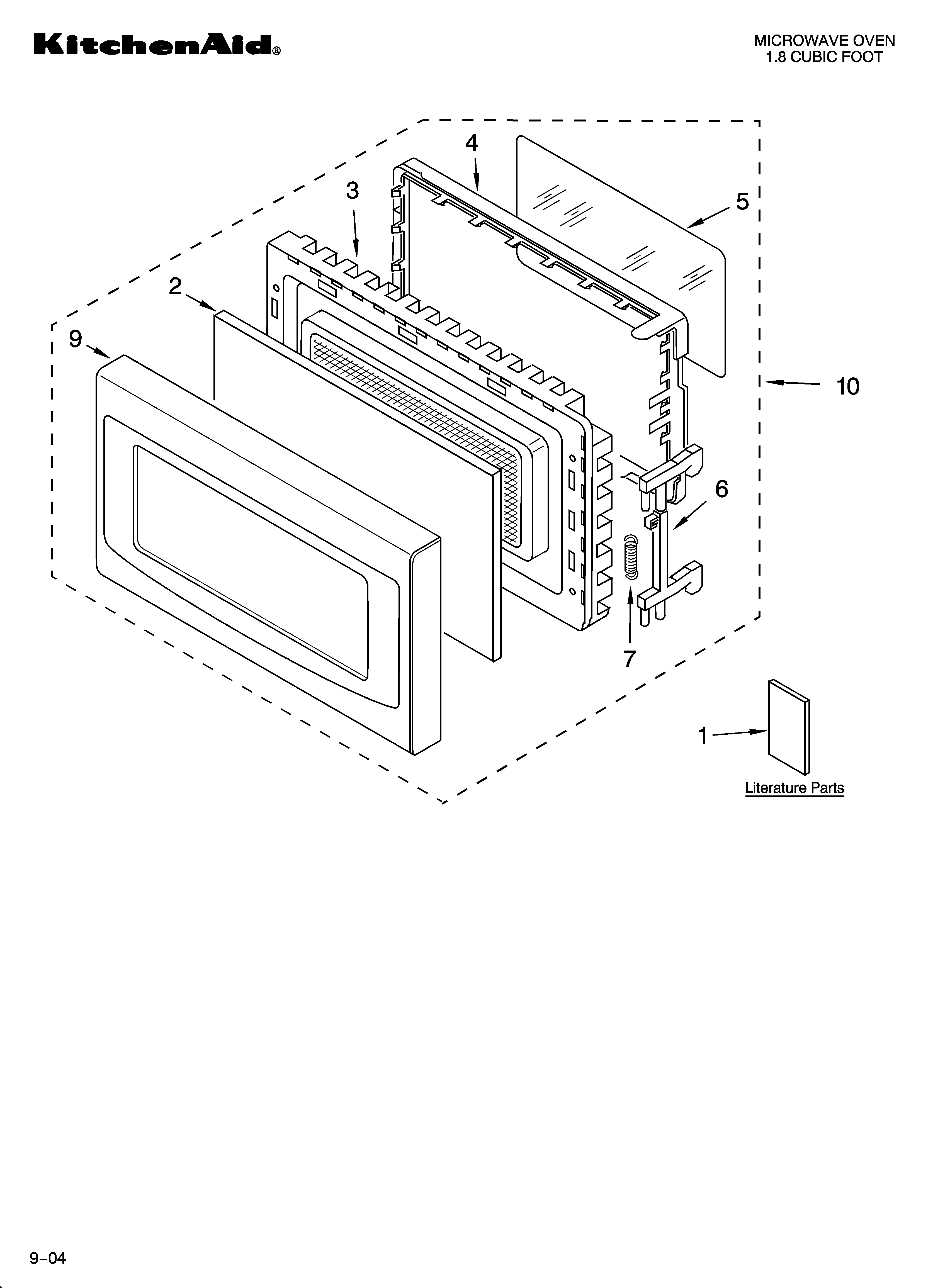 KitchenAid KCMS185JWH3 door parts diagram