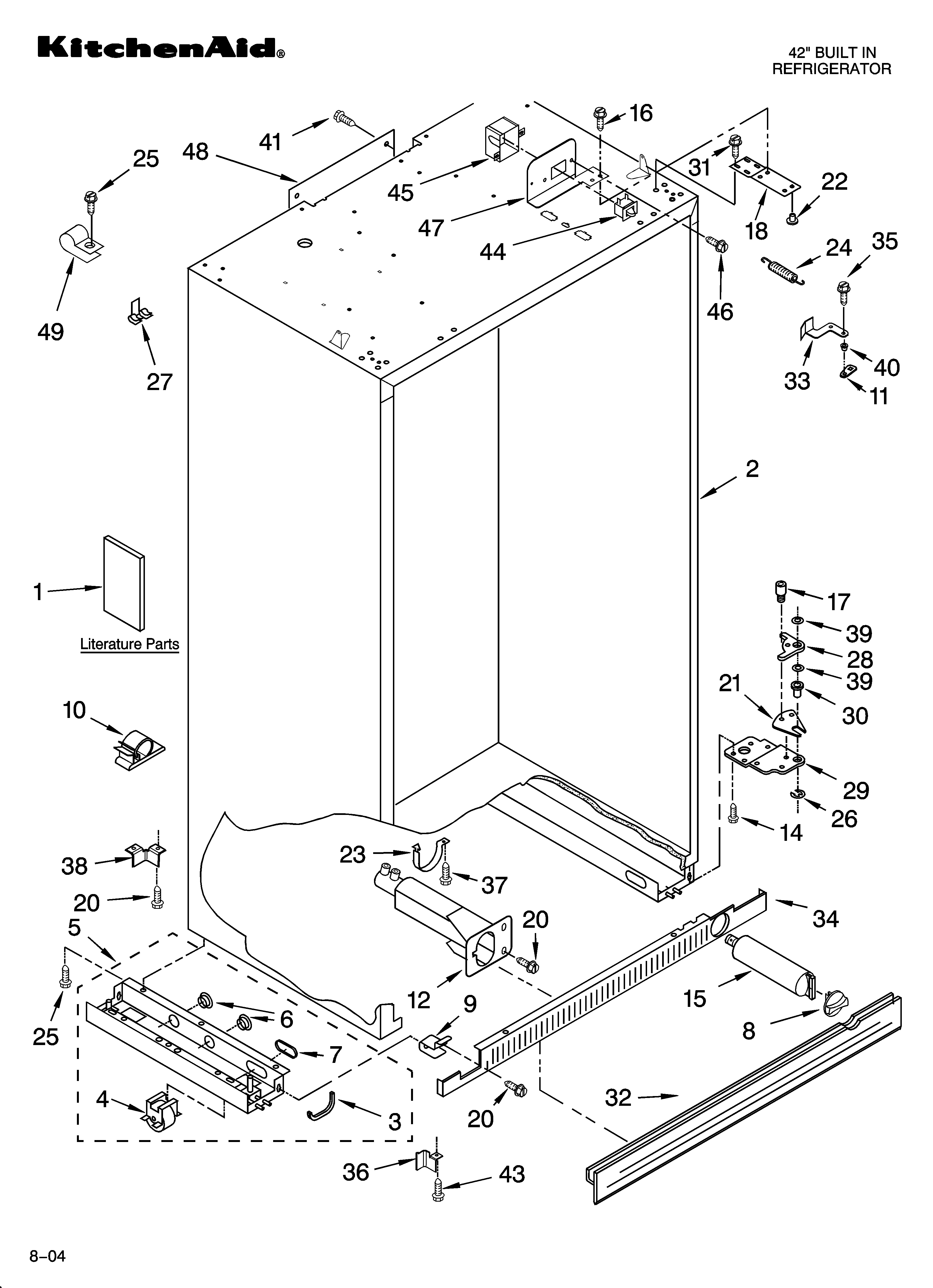 KitchenAid KSSC42FMS00 cabinet parts diagram