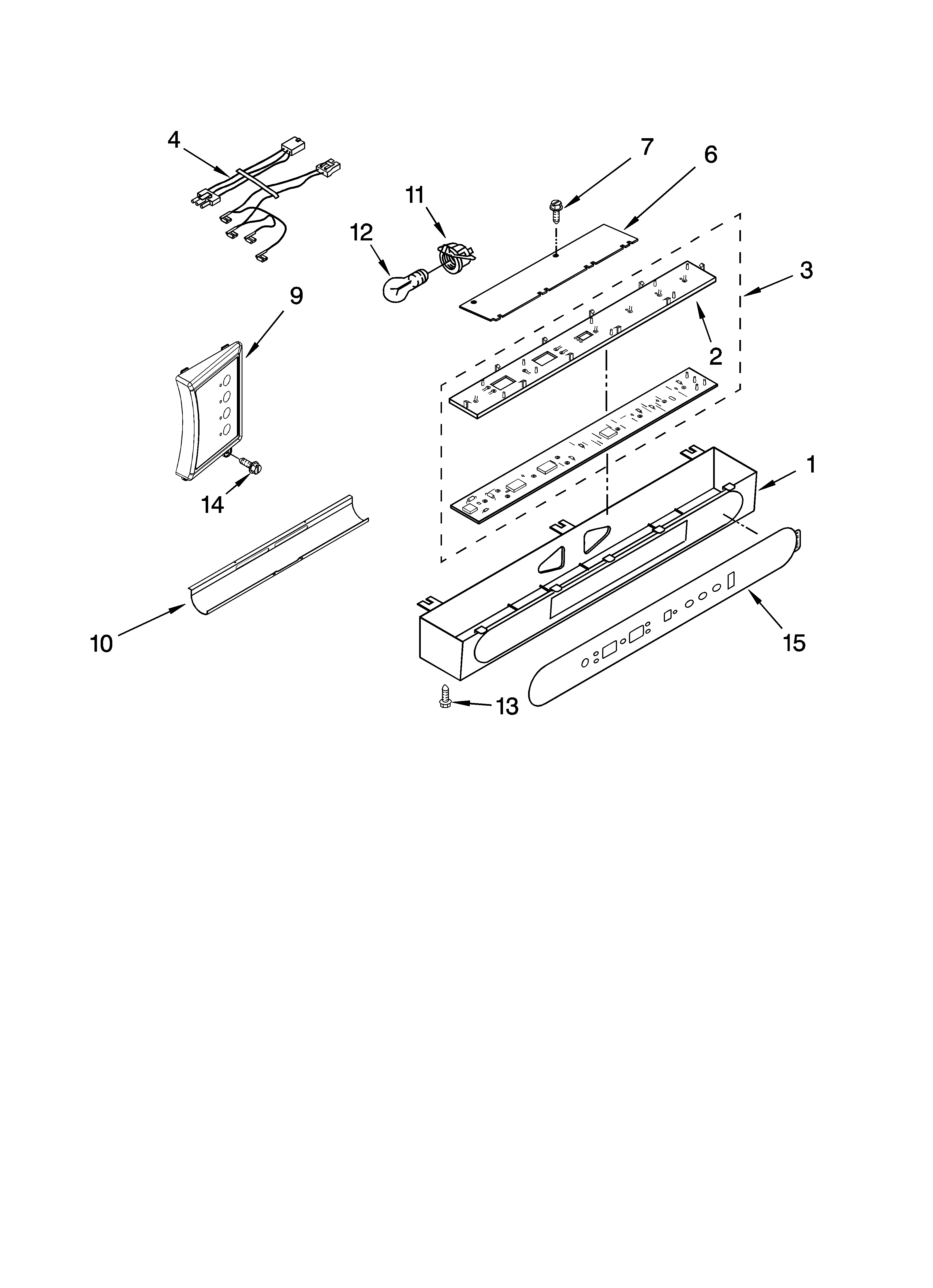 KitchenAid KSSO36QMW01 control panel parts diagram