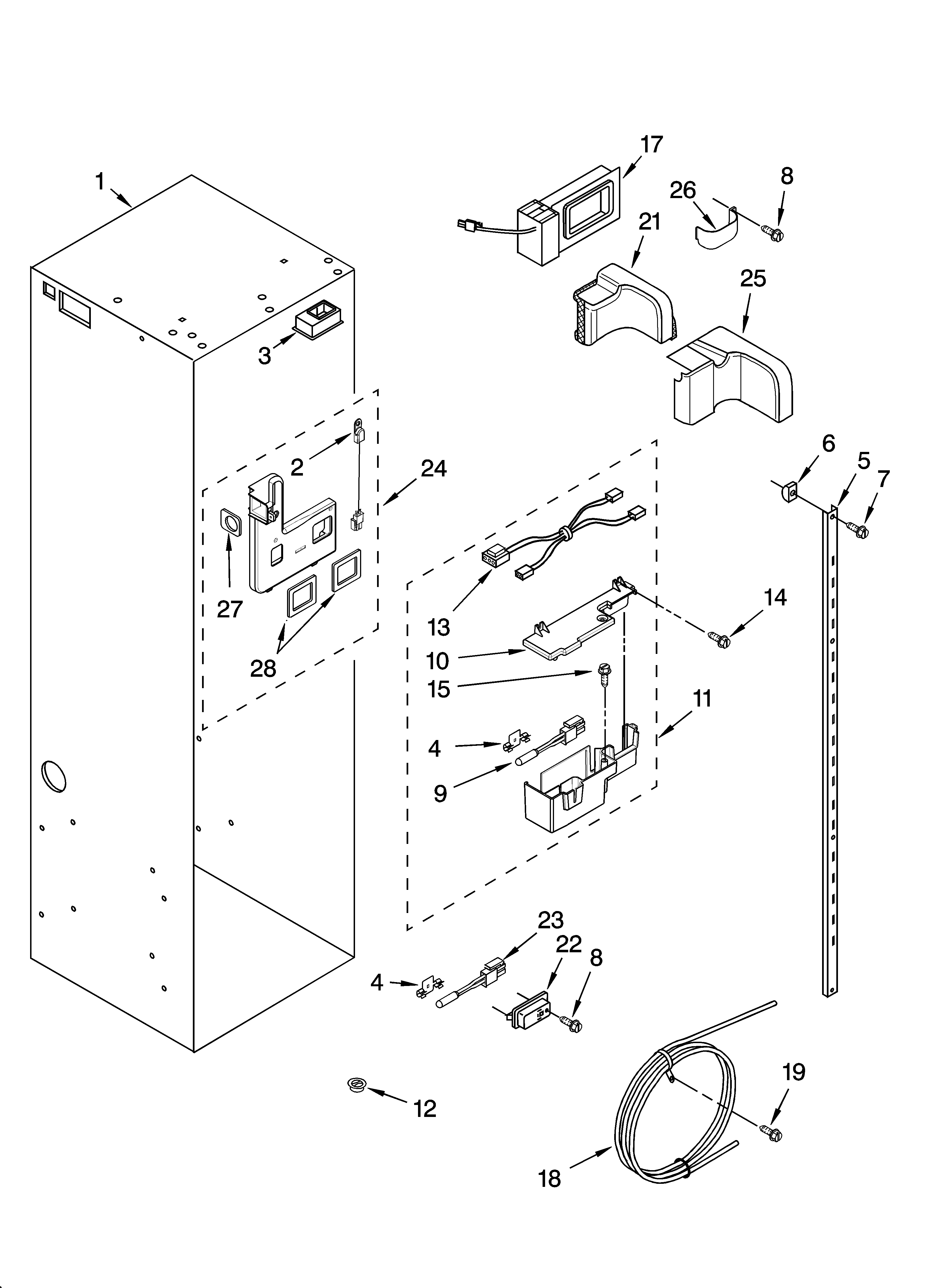 KitchenAid KSSP36QMS01 refrigerator liner parts diagram