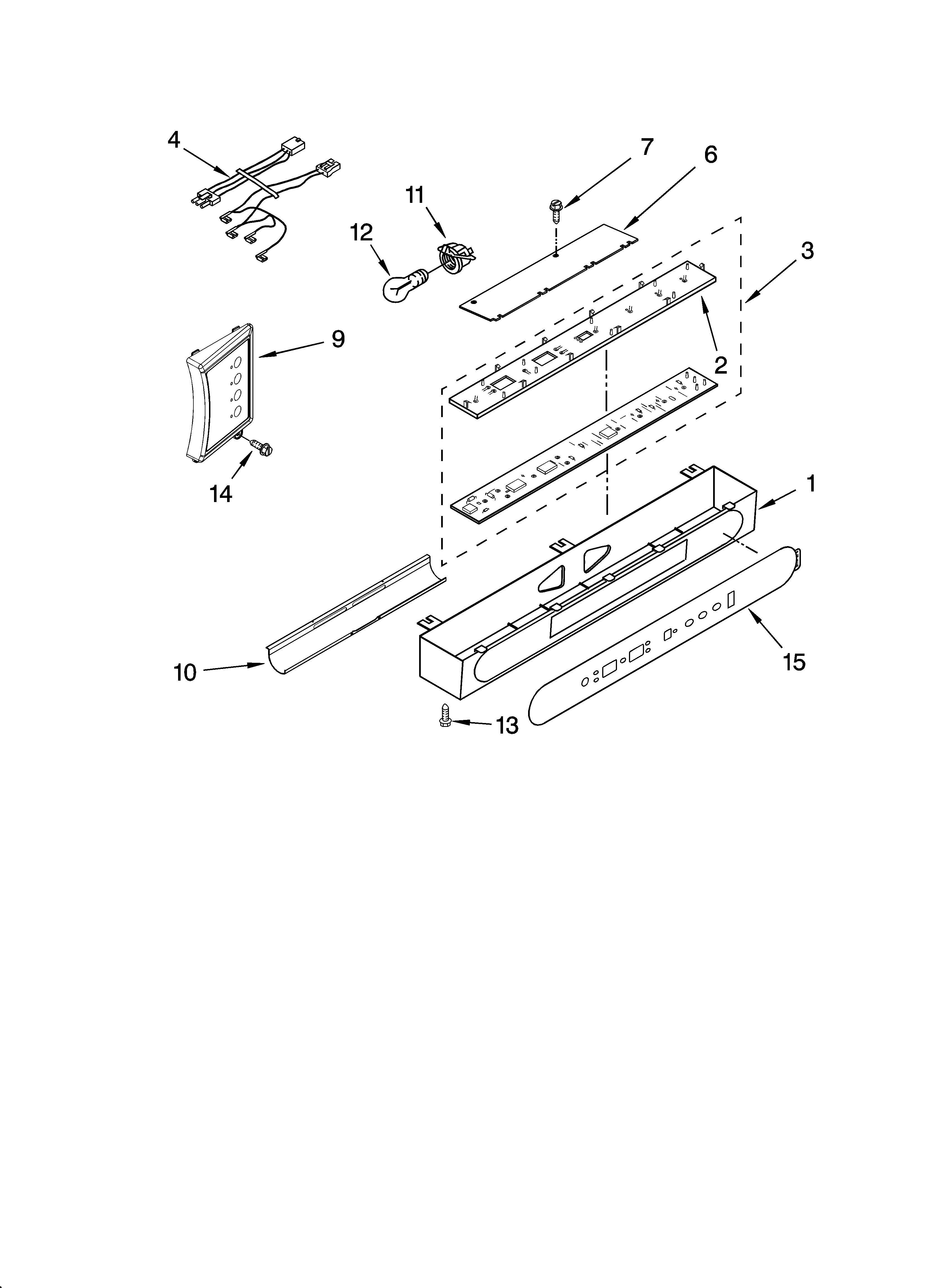 KitchenAid KSSP36QMS01 control panel parts diagram