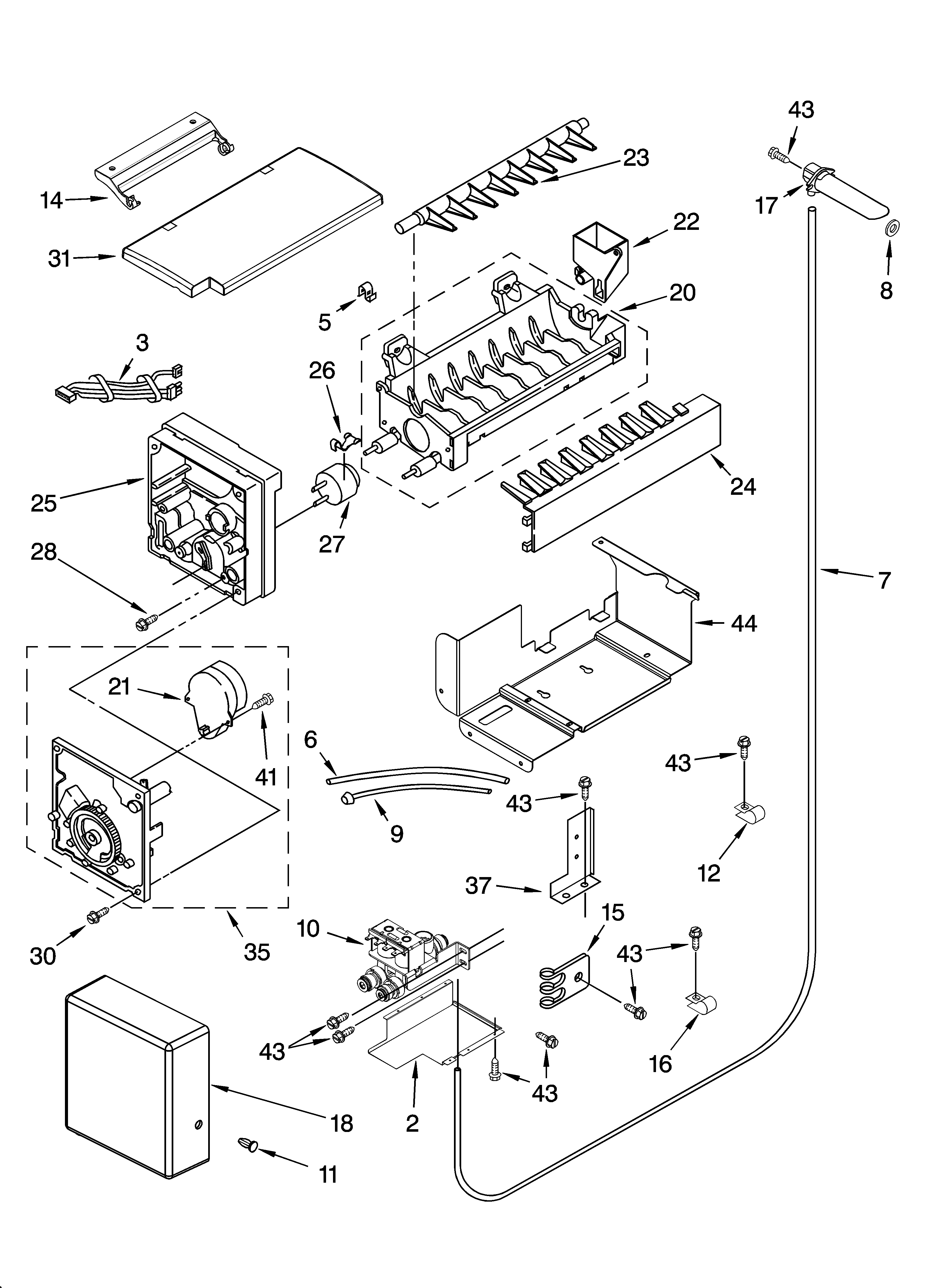 KitchenAid KSSP36QMS01 icemaker parts diagram