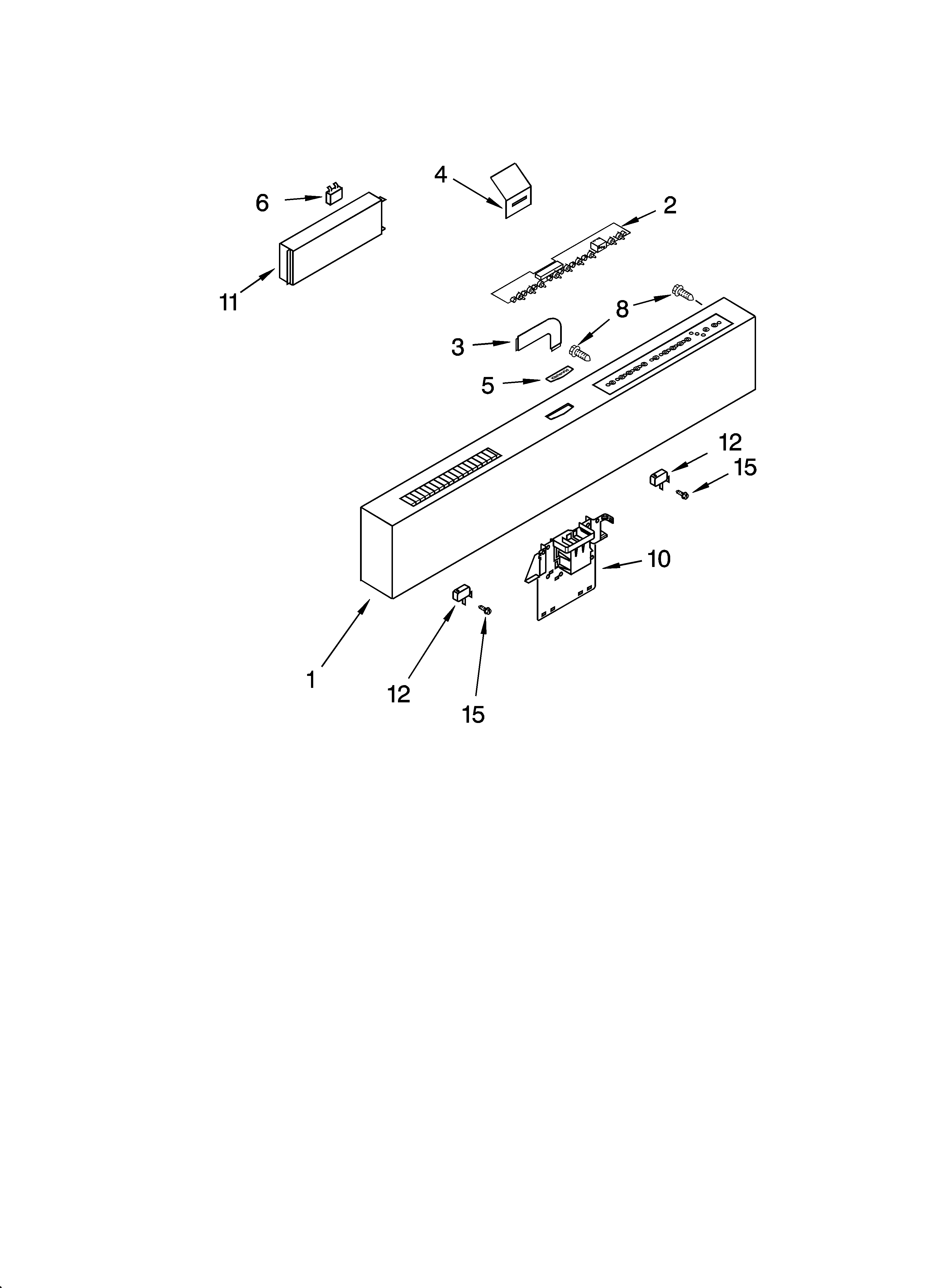 KitchenAid KUDI01FLBL6 control panel parts diagram