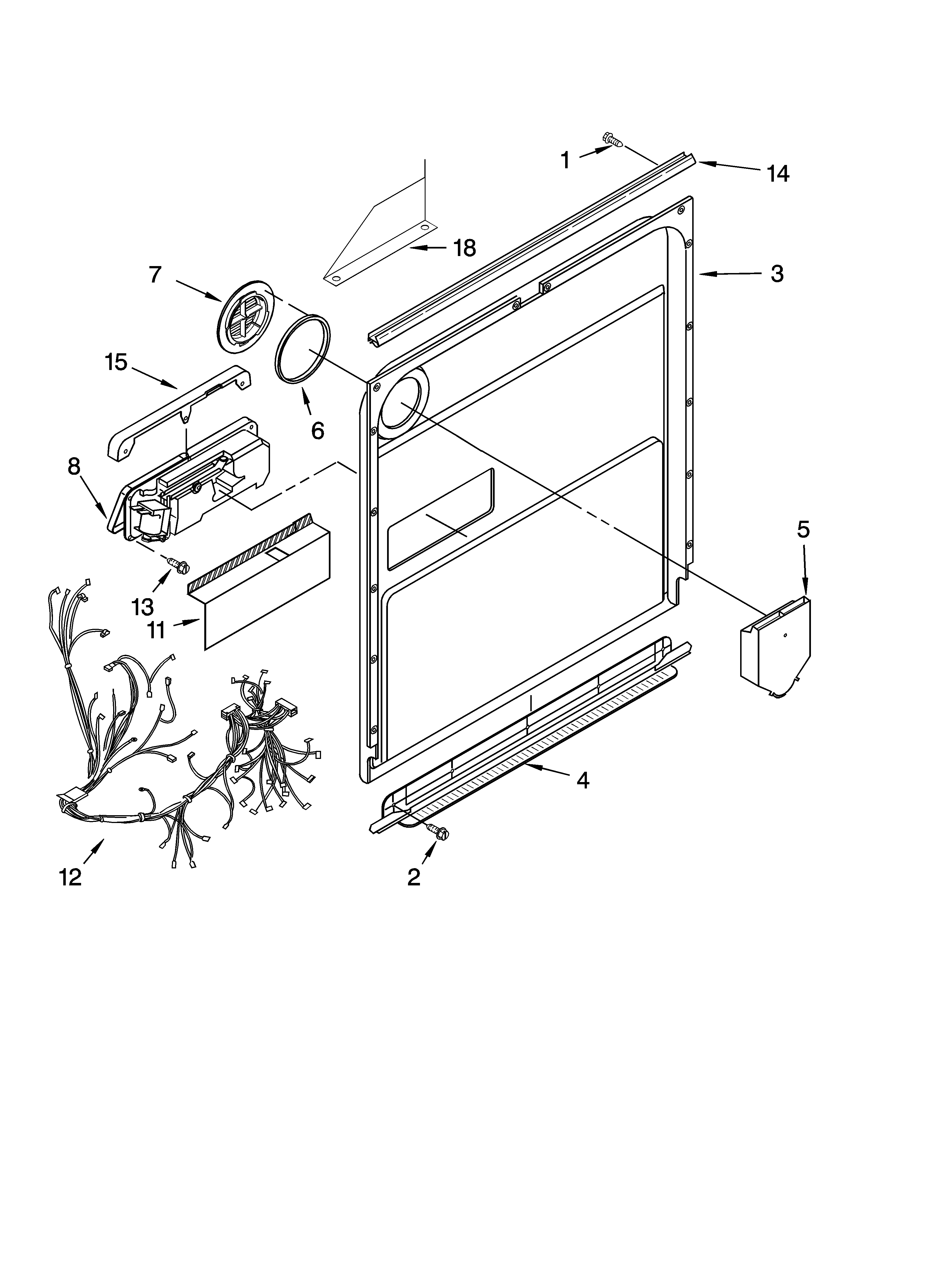 KitchenAid KUDI01FLBL6 door and latch parts diagram