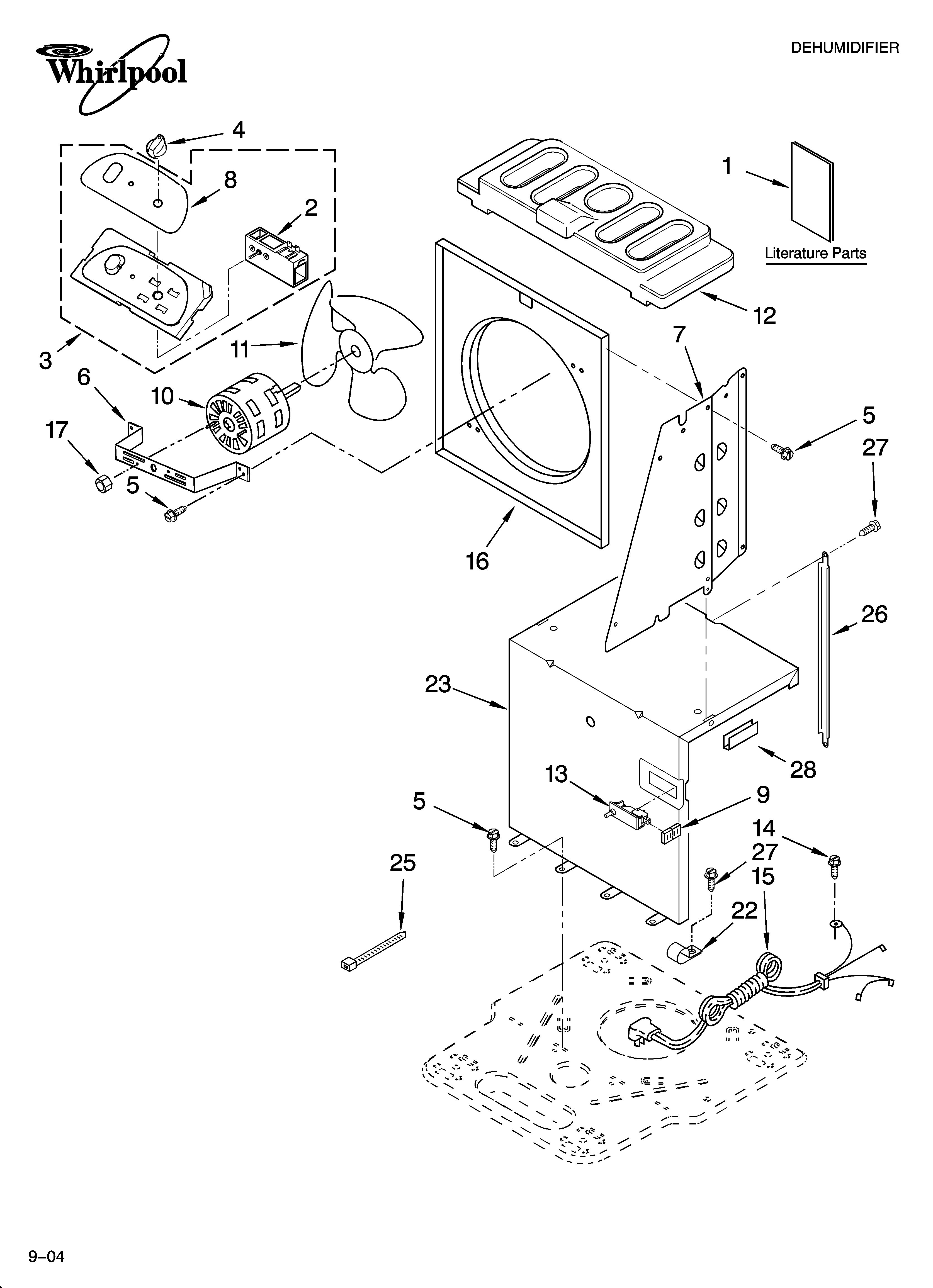 Whirlpool AD40DSR0 air flow and control parts diagram