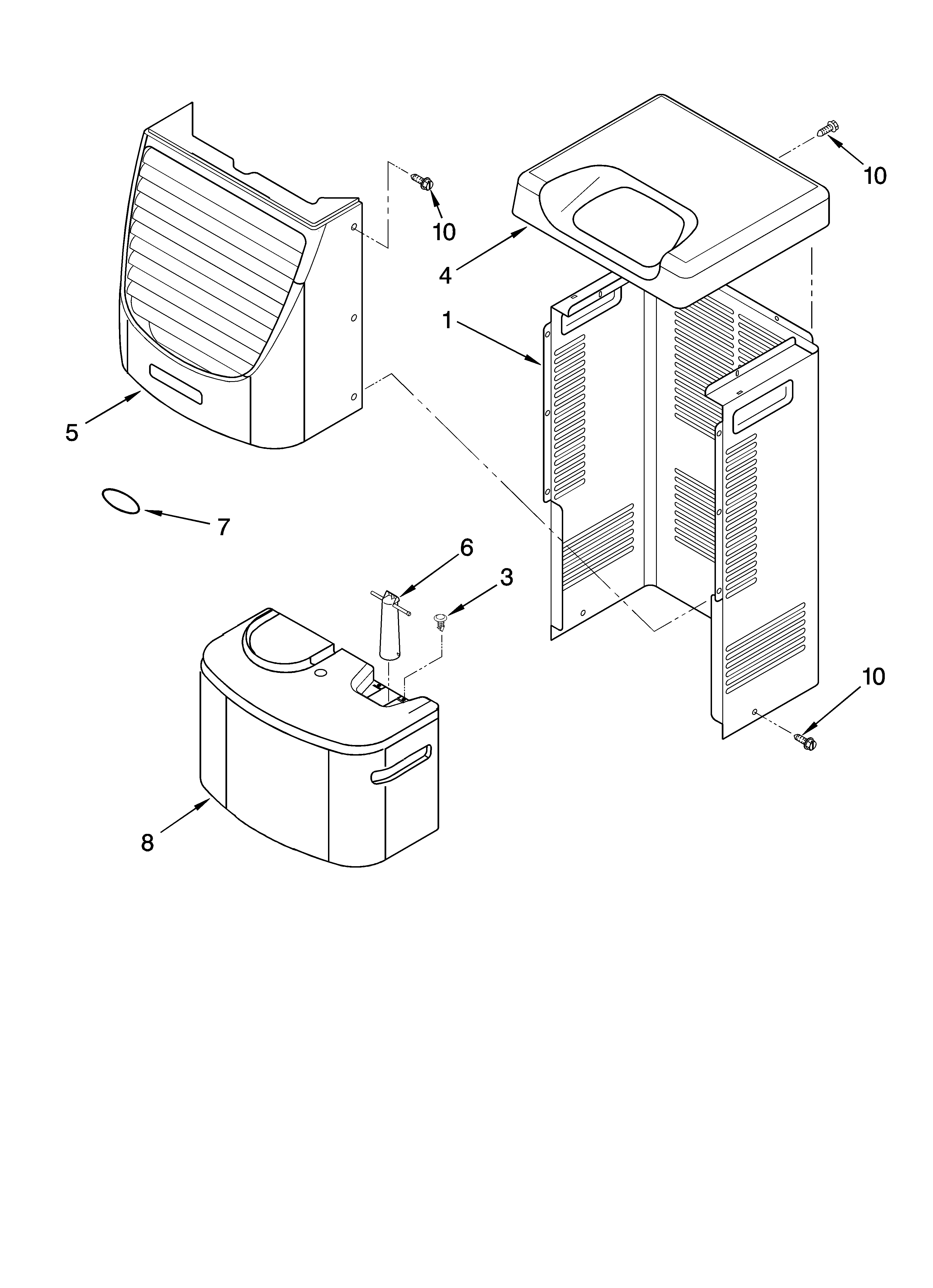 Whirlpool AD40DSR0 cabinet parts diagram