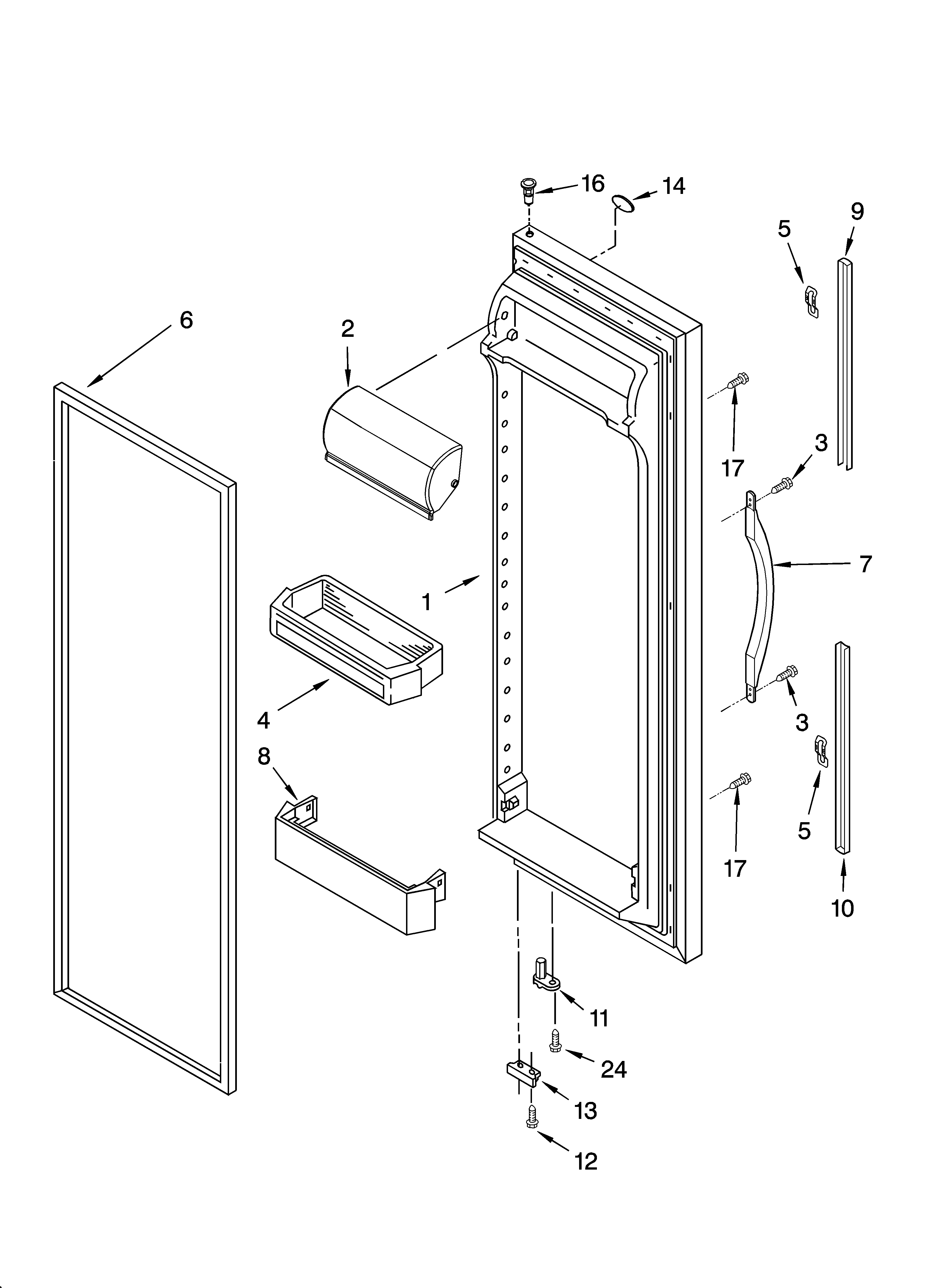 Crosley CS22AFXKS05 refrigerator door parts diagram