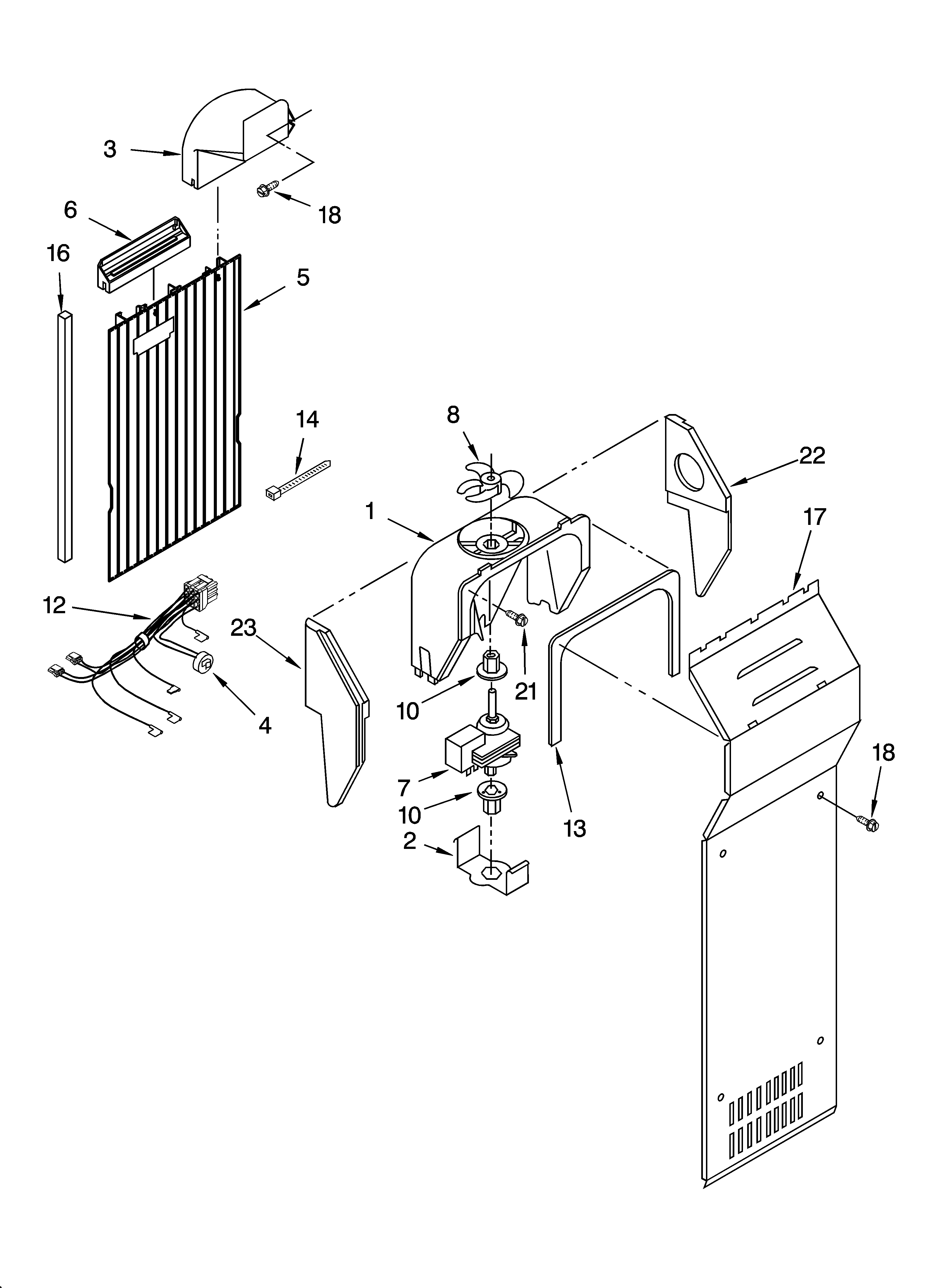 Whirlpool ED0GTKXMT00 air flow parts diagram