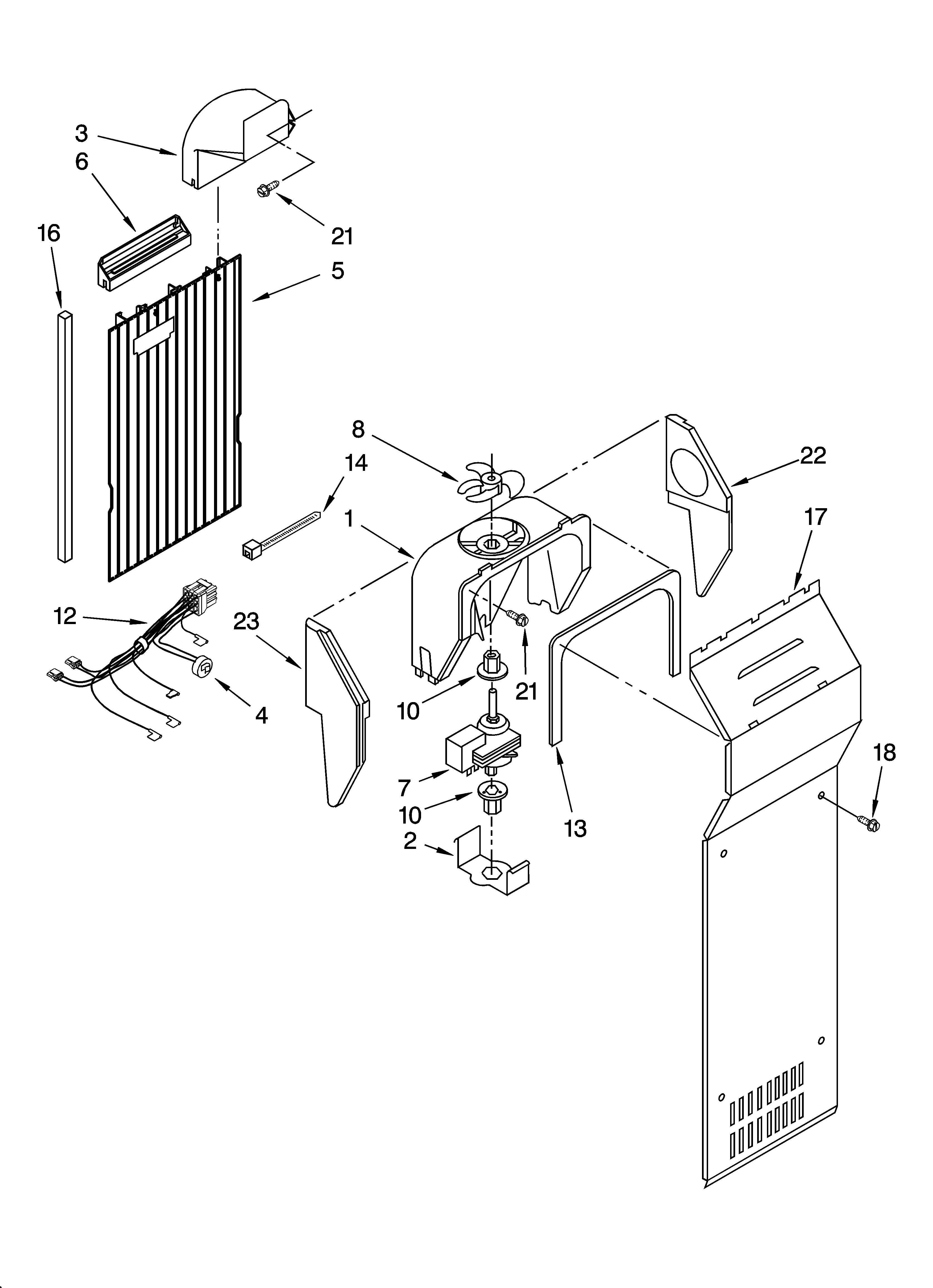 Whirlpool GD2SHKXKQ02 air flow parts diagram