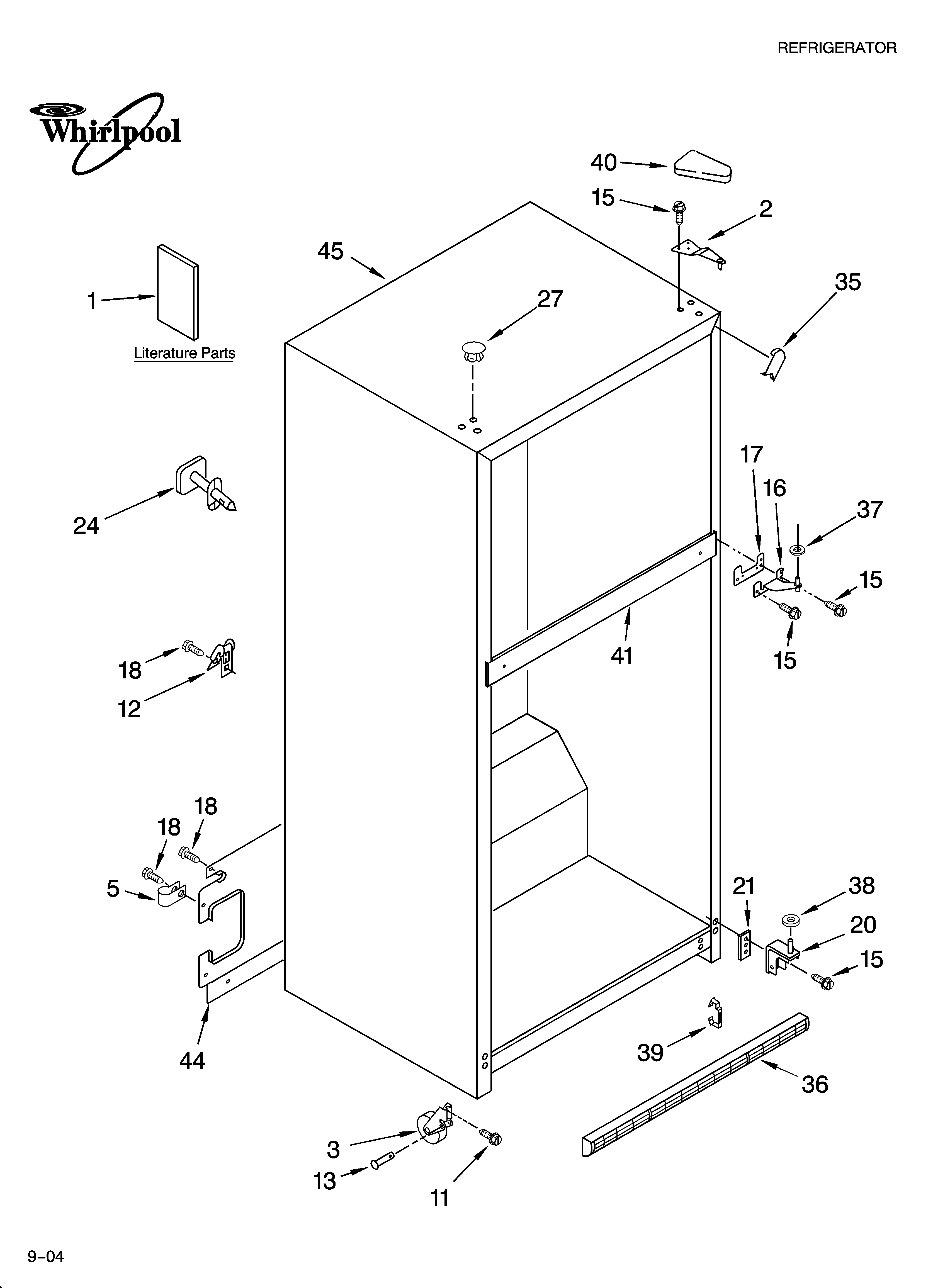 Whirlpool GR2FHMXPB00 cabinet parts diagram