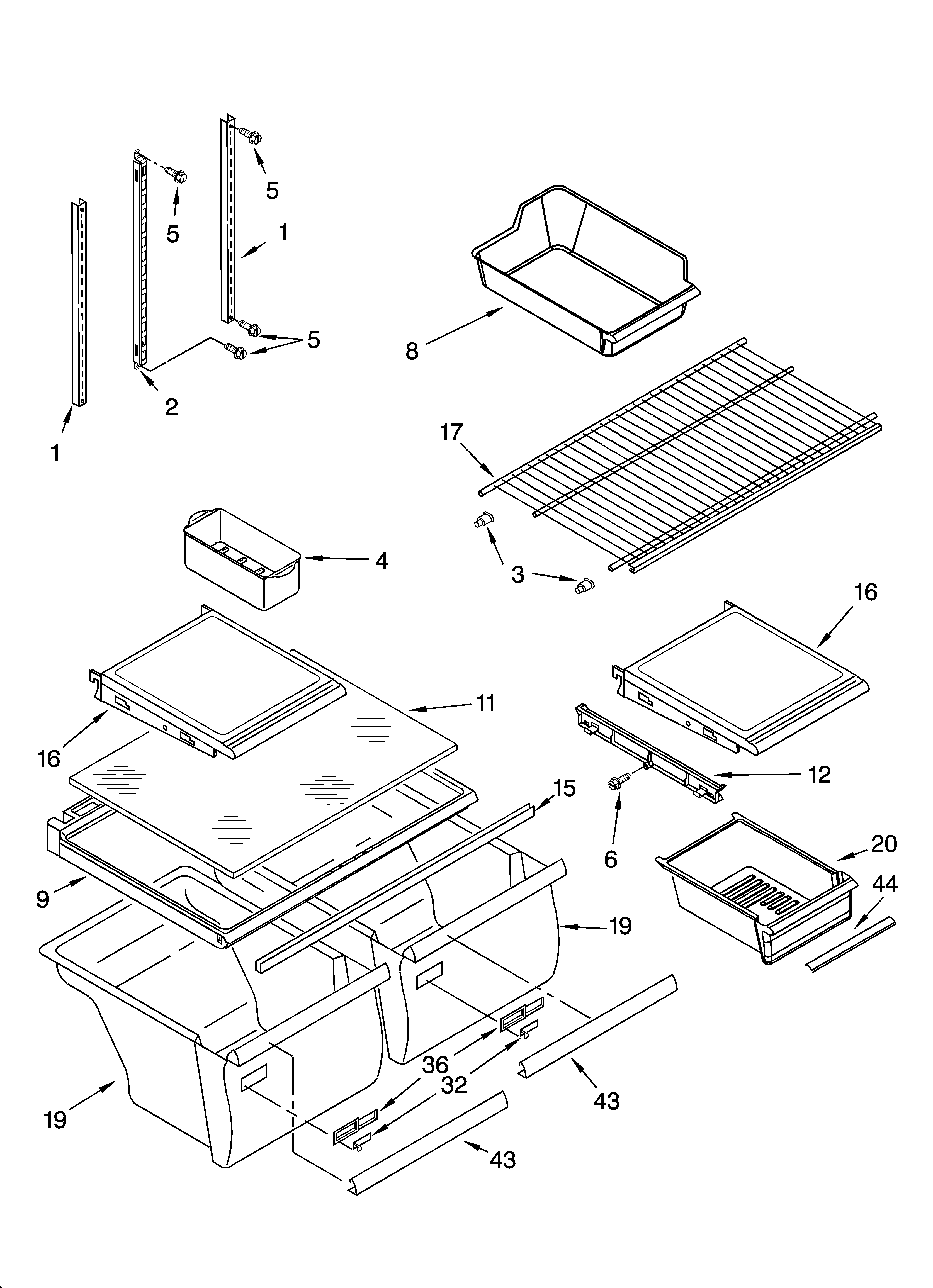Whirlpool GR2FHMXPB00 shelf parts diagram