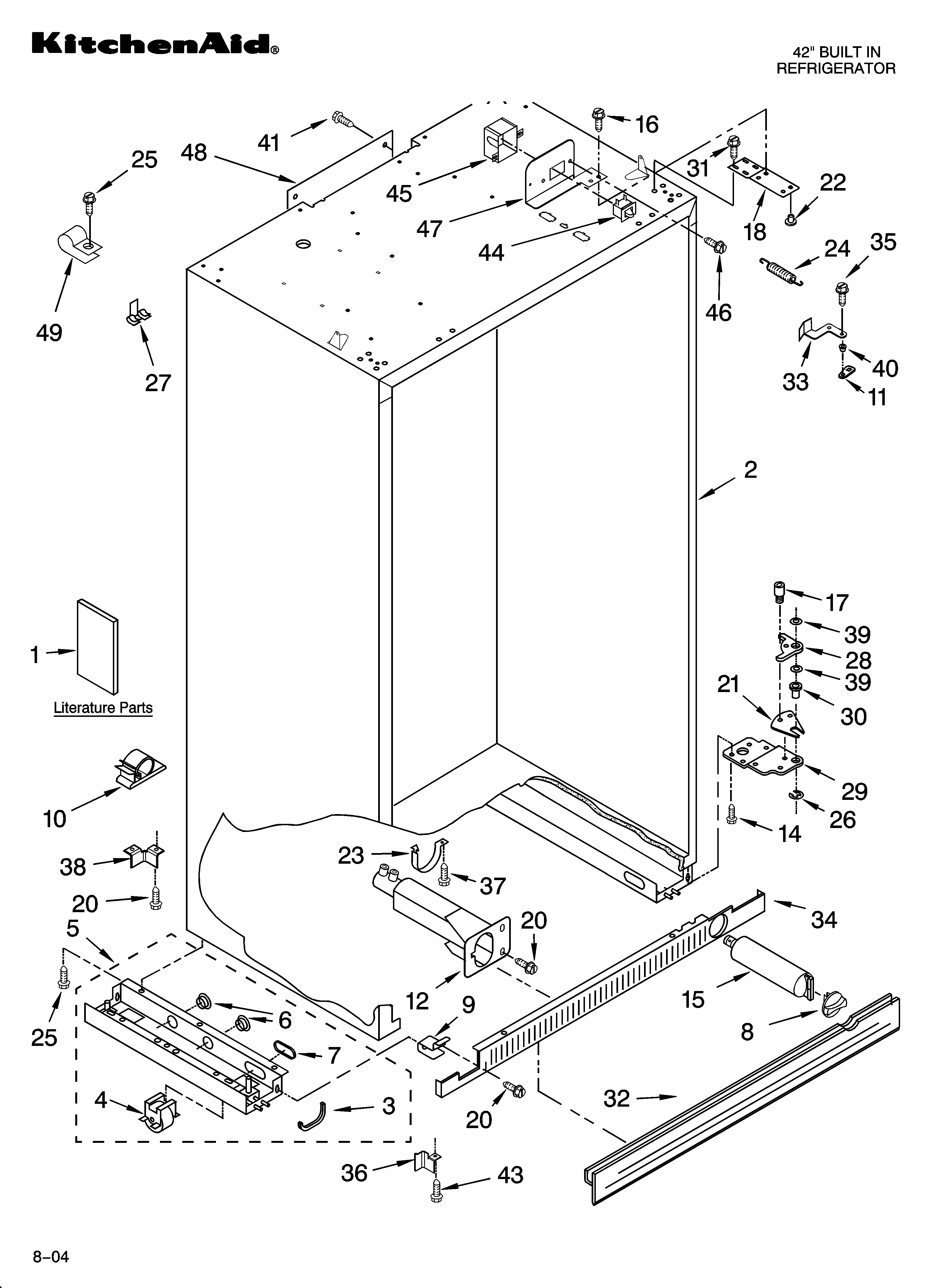 KitchenAid KSSV42FMS01 cabinet parts diagram