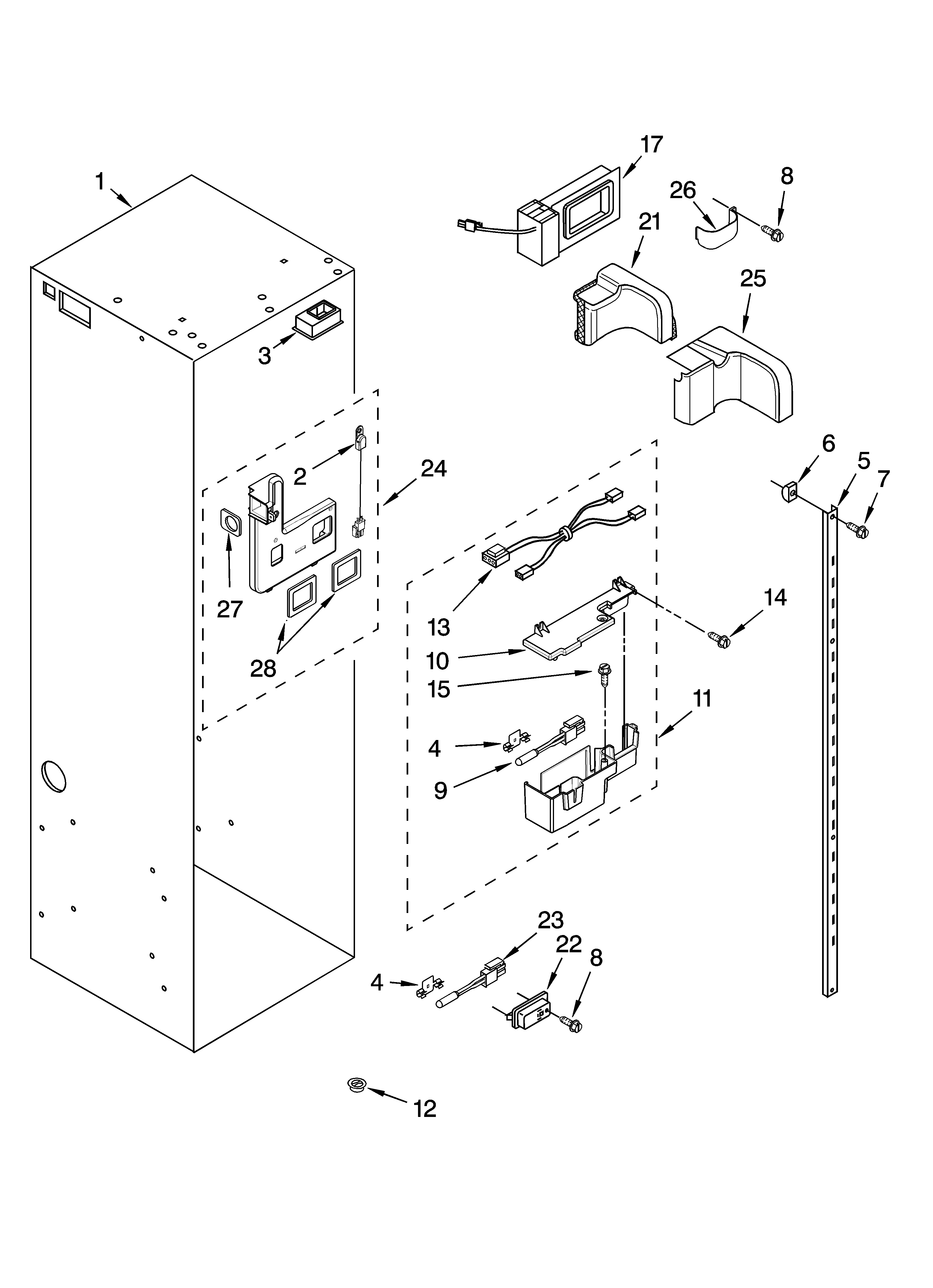 KitchenAid KSSV42FMS01 refrigerator liner parts diagram