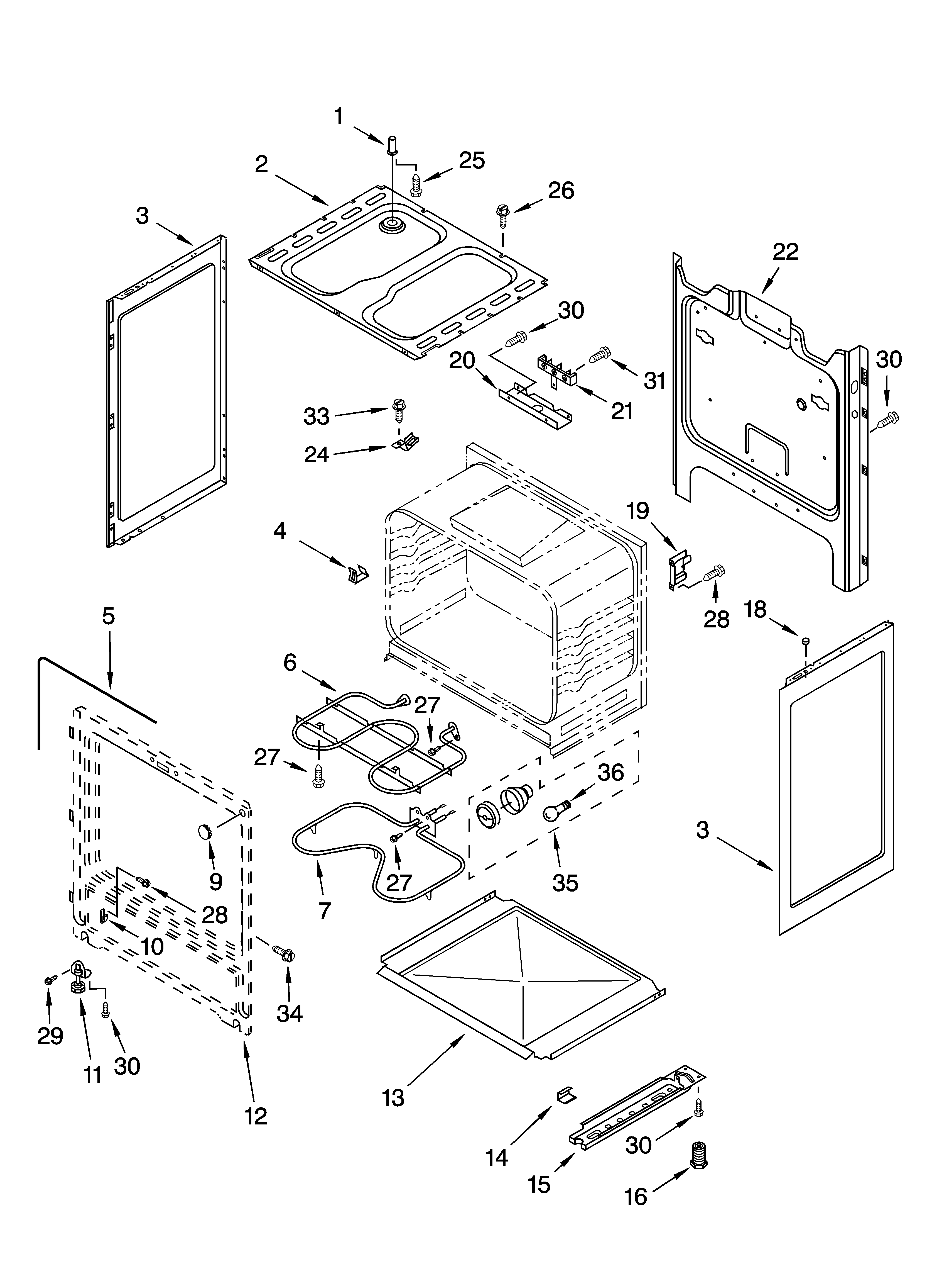 Whirlpool RF303PXKQ1 chassis parts diagram