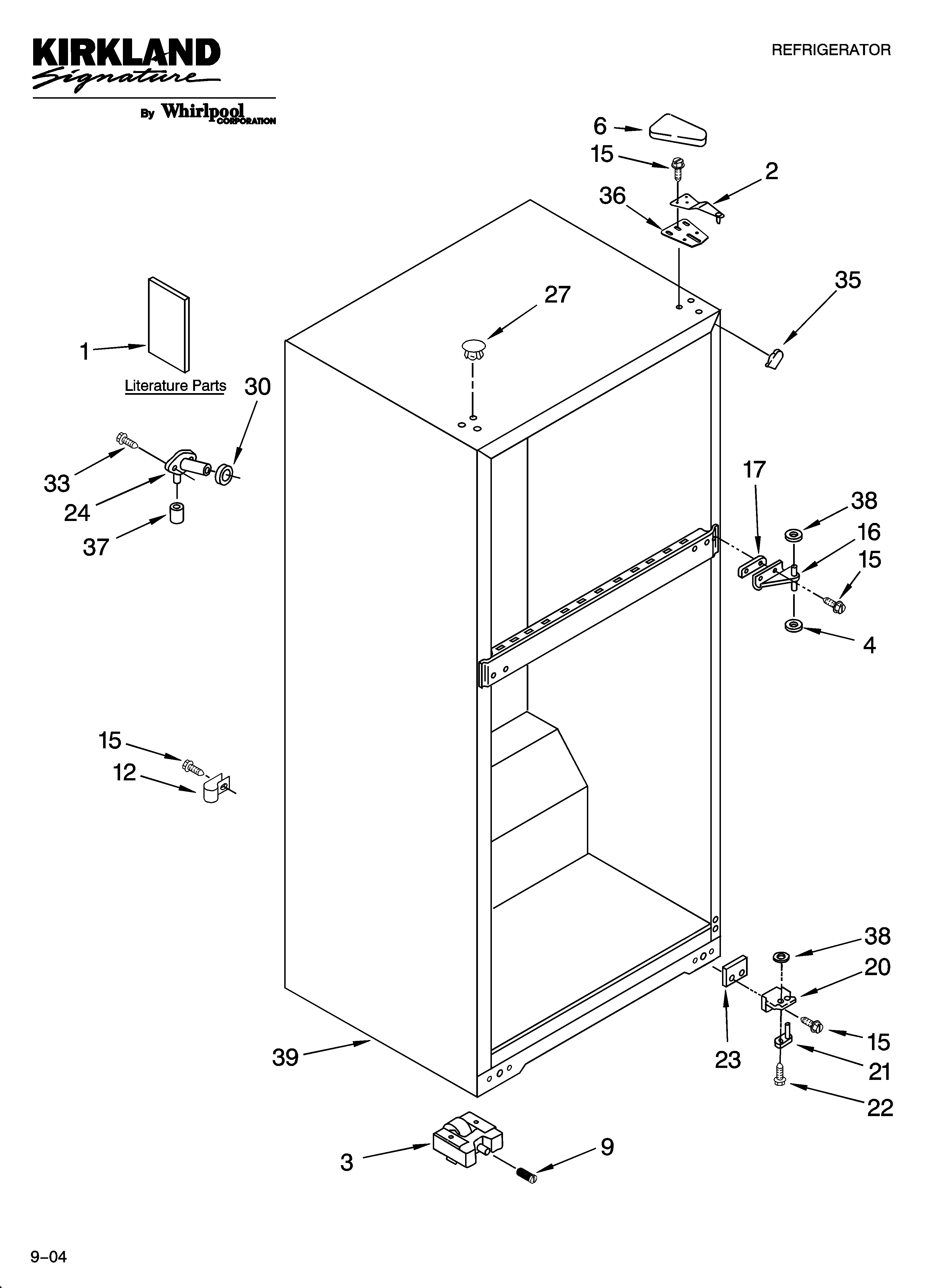 Kirkland ST14CKXKQ04 cabinet parts diagram