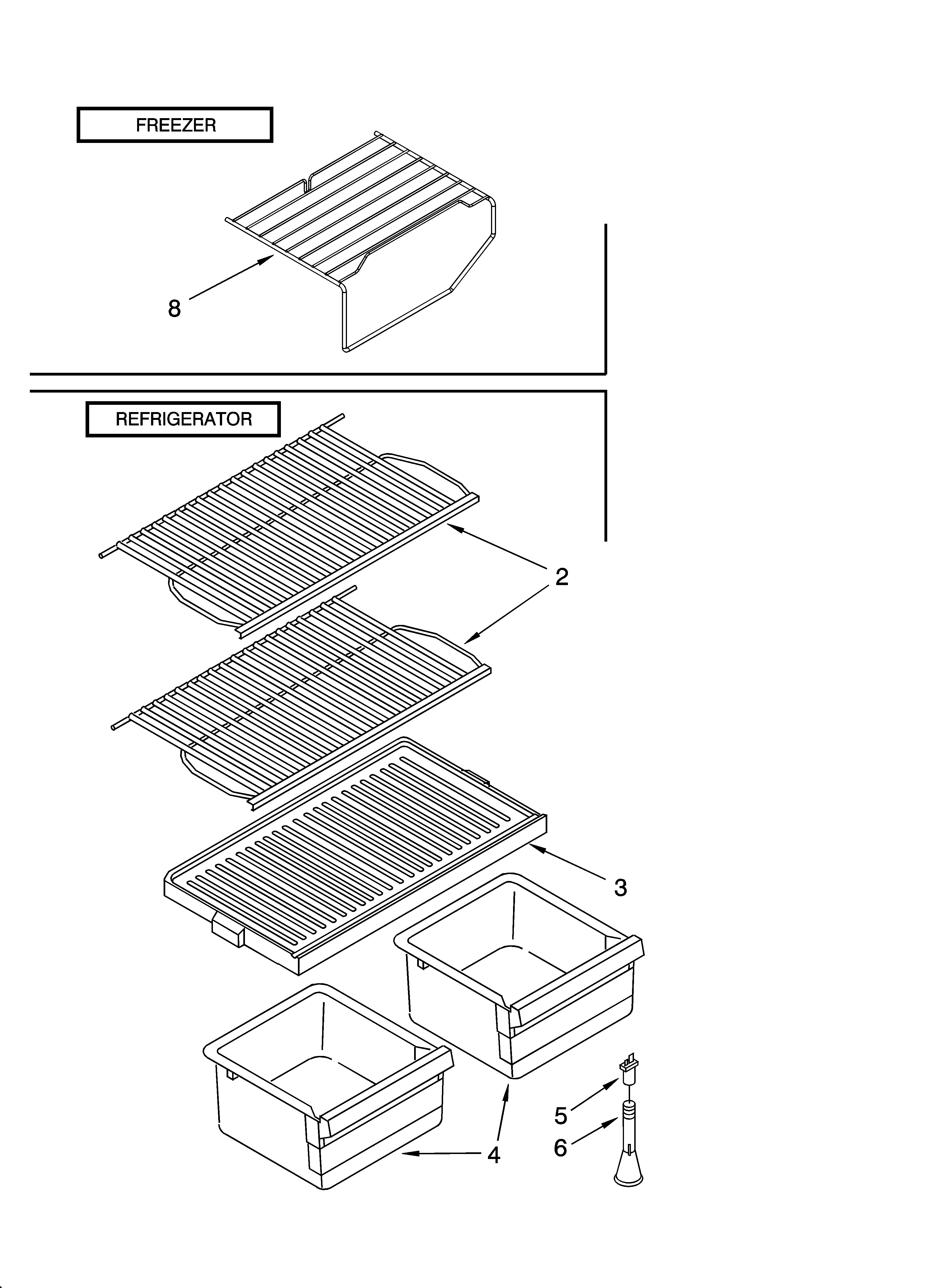 Kirkland ST14CKXKQ04 shelf parts, optional parts diagram