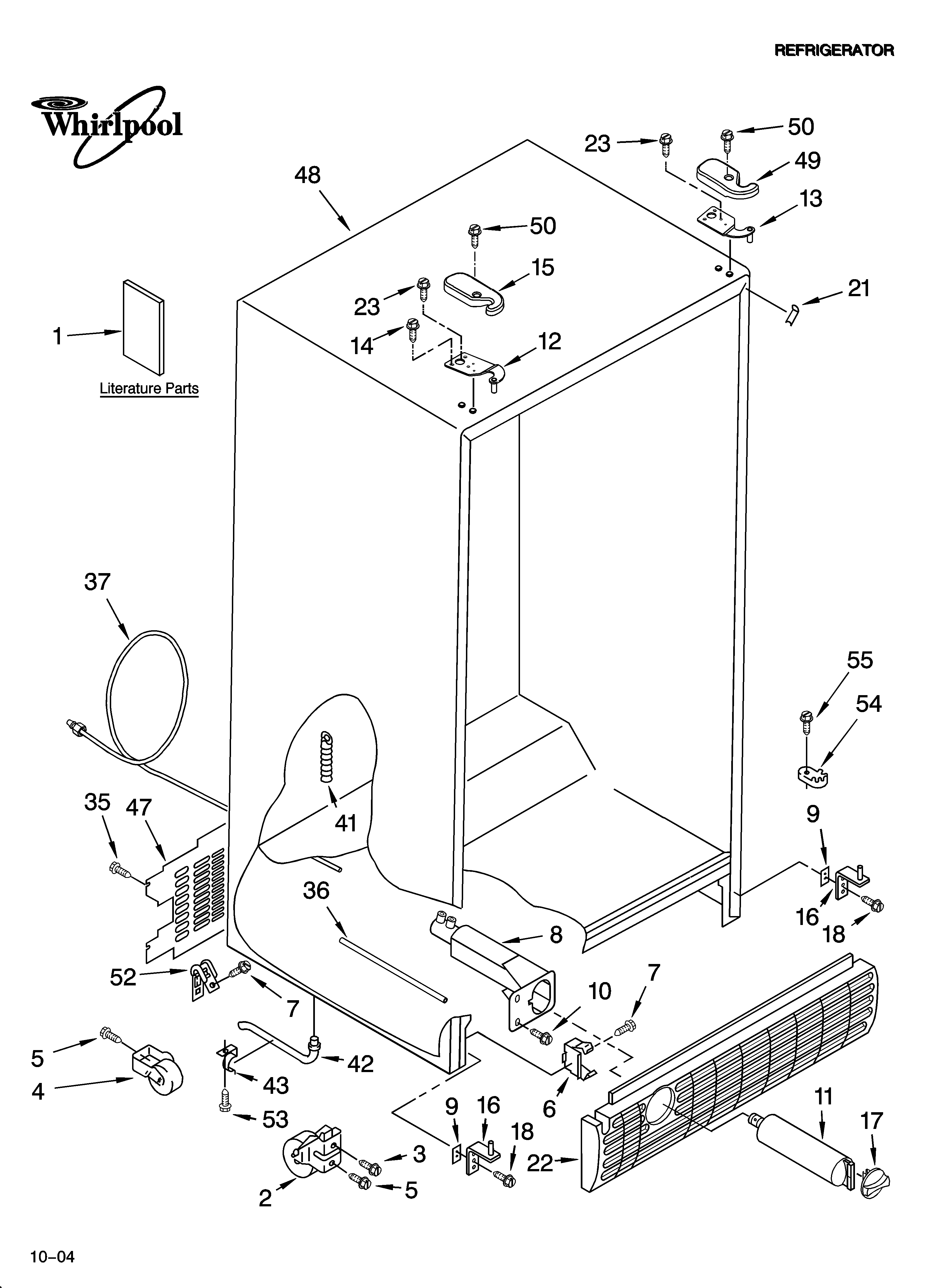 Whirlpool ED5LHGXNT00 cabinet parts diagram