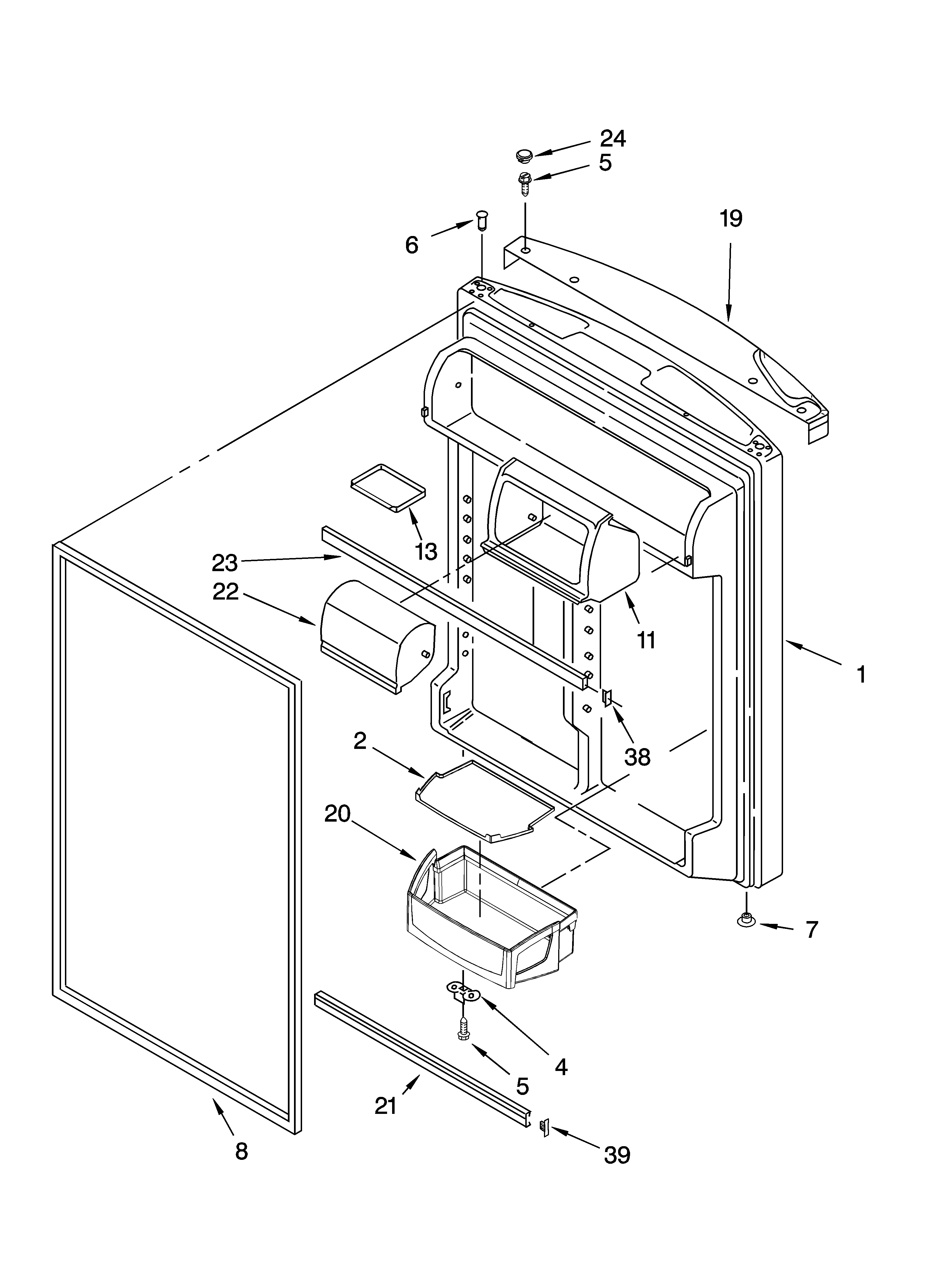 Whirlpool GR9FHMXPL00 refrigerator door parts diagram