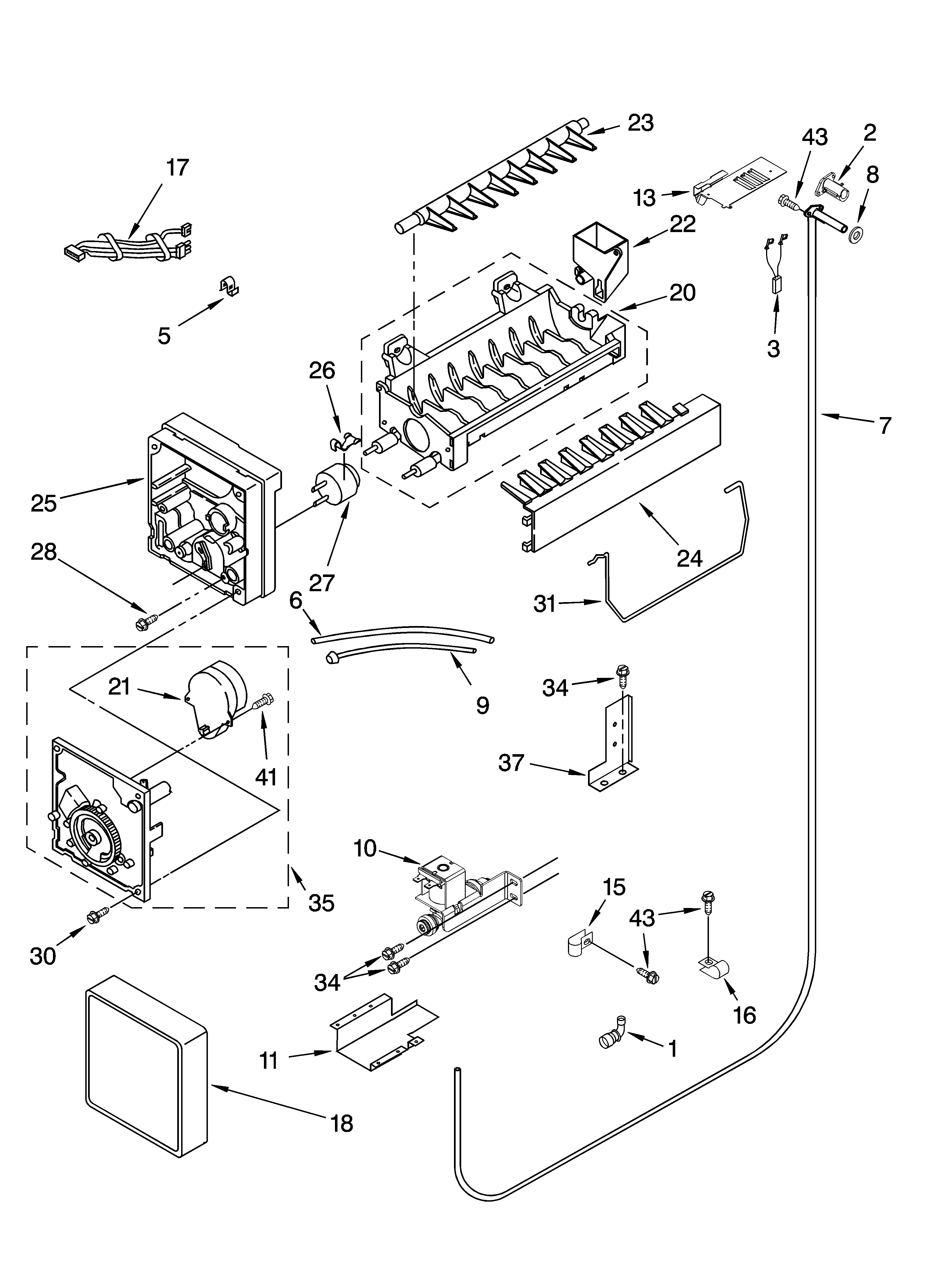 KitchenAid KBLC36FMS01 icemaker parts diagram