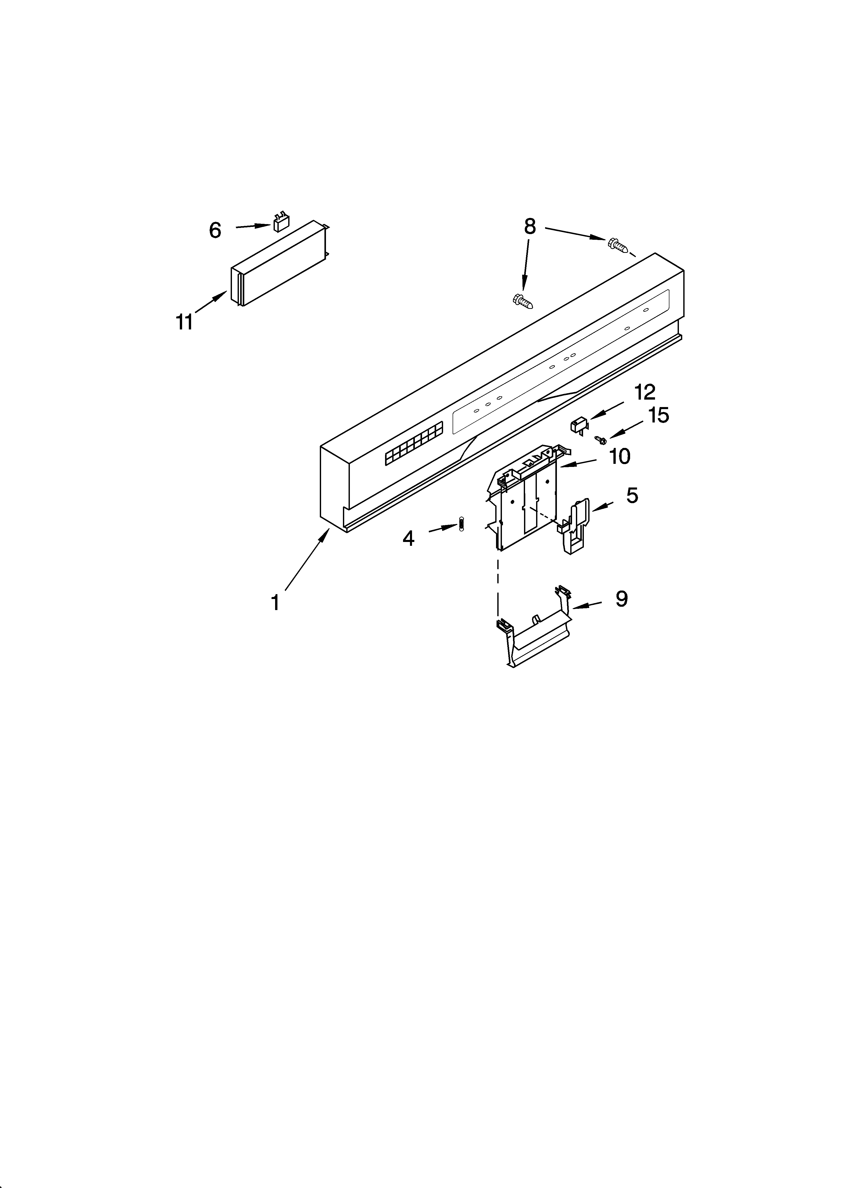 KitchenAid KUDC01TMBL6 control panel parts diagram