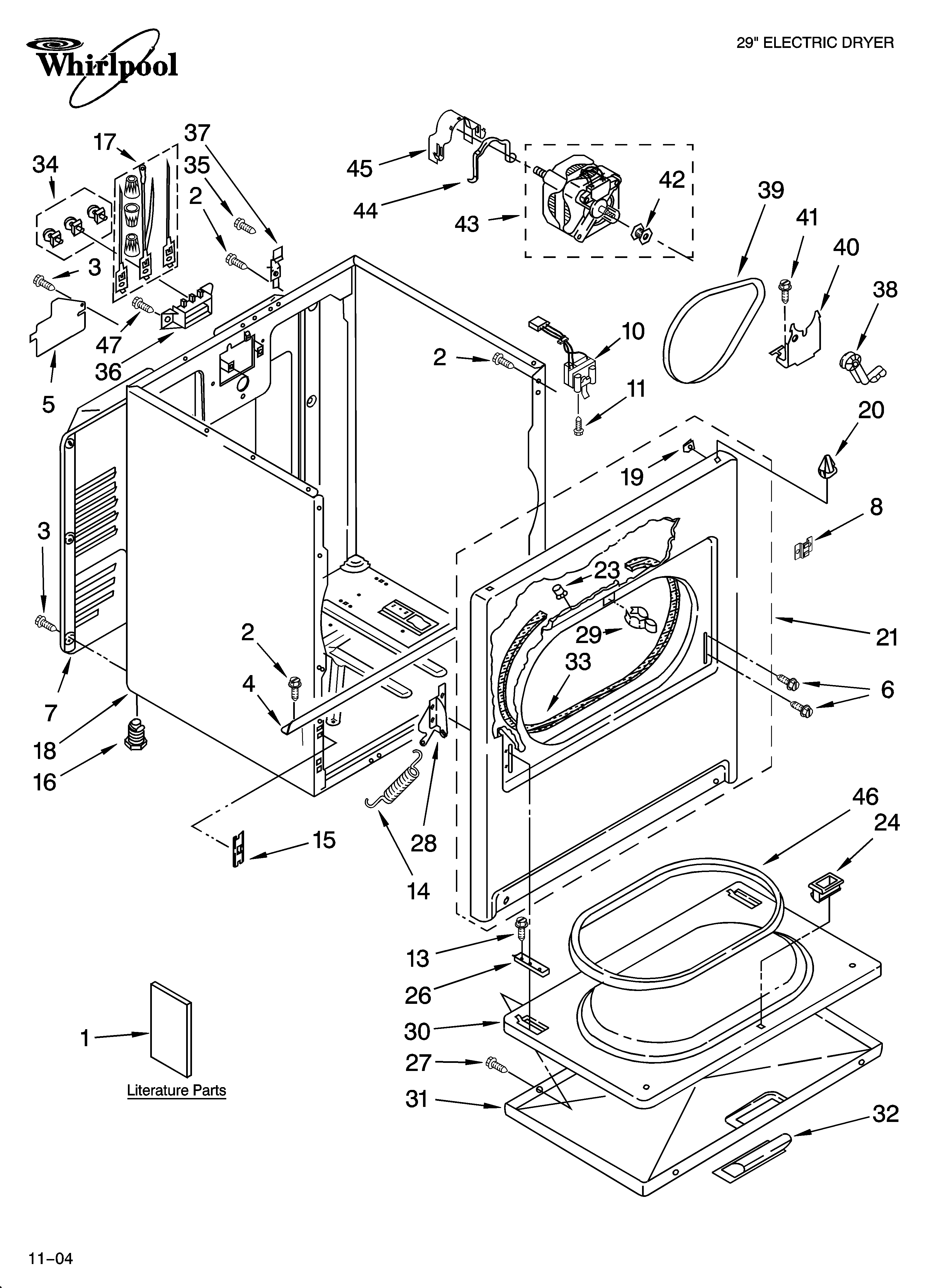 Whirlpool LER8648PQ0 cabinet parts diagram