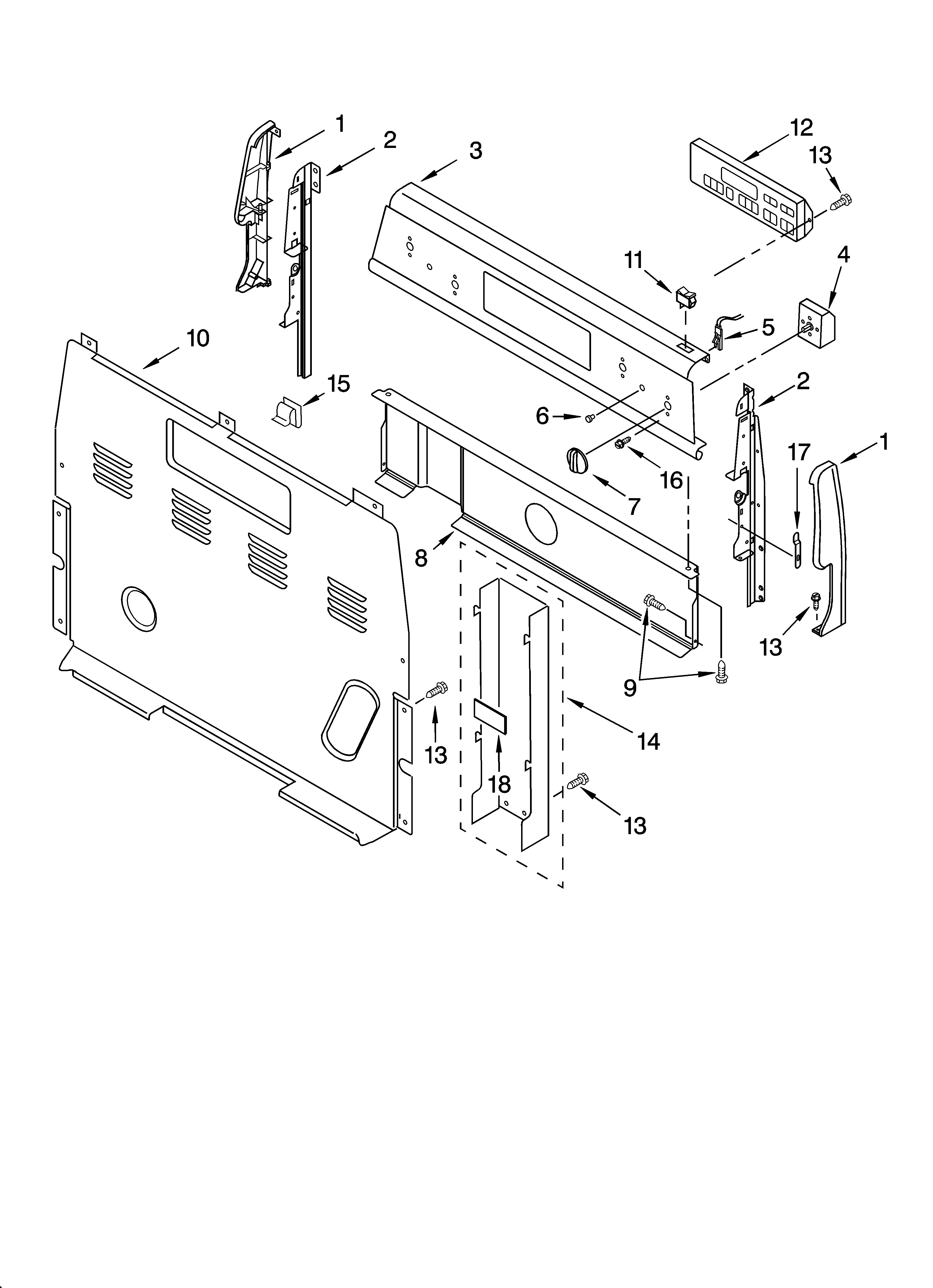 Whirlpool RF315PXMQ0 control panel parts diagram