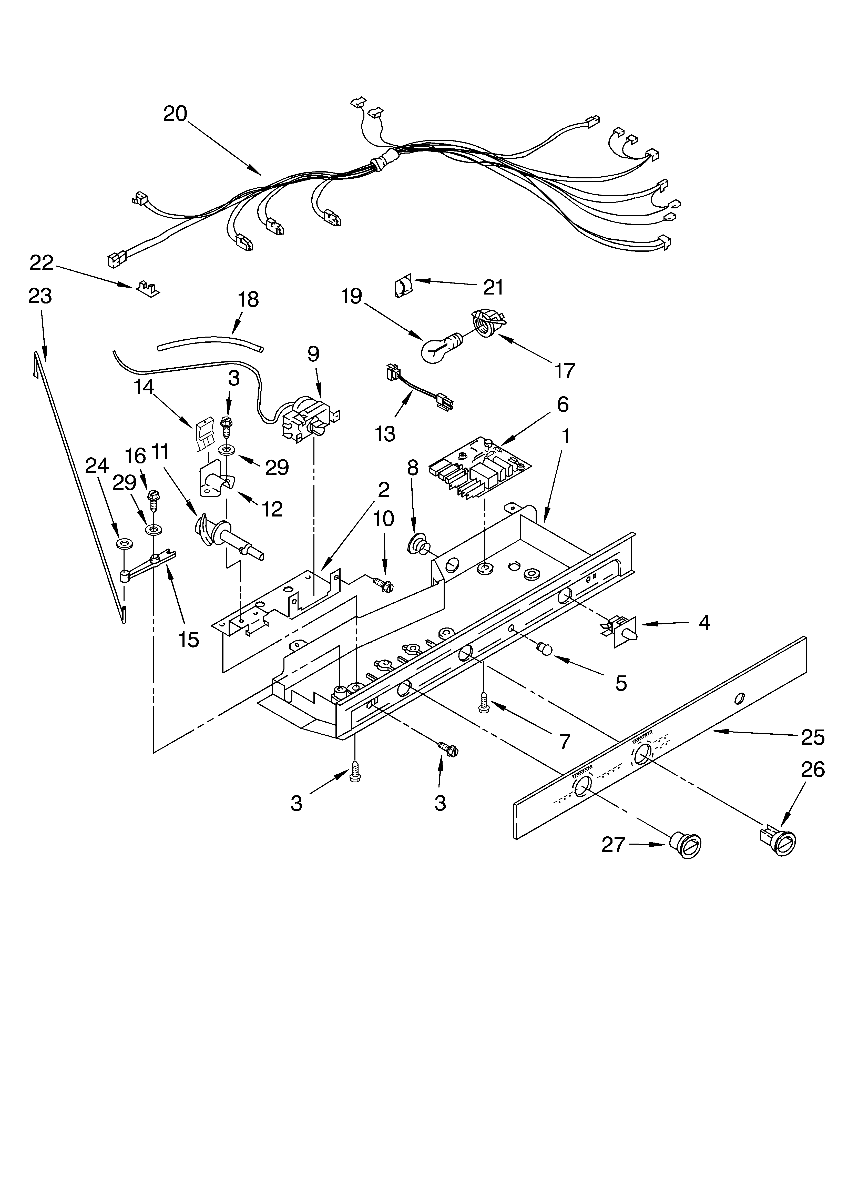 Whirlpool ED2FHEXMQ00 control parts diagram
