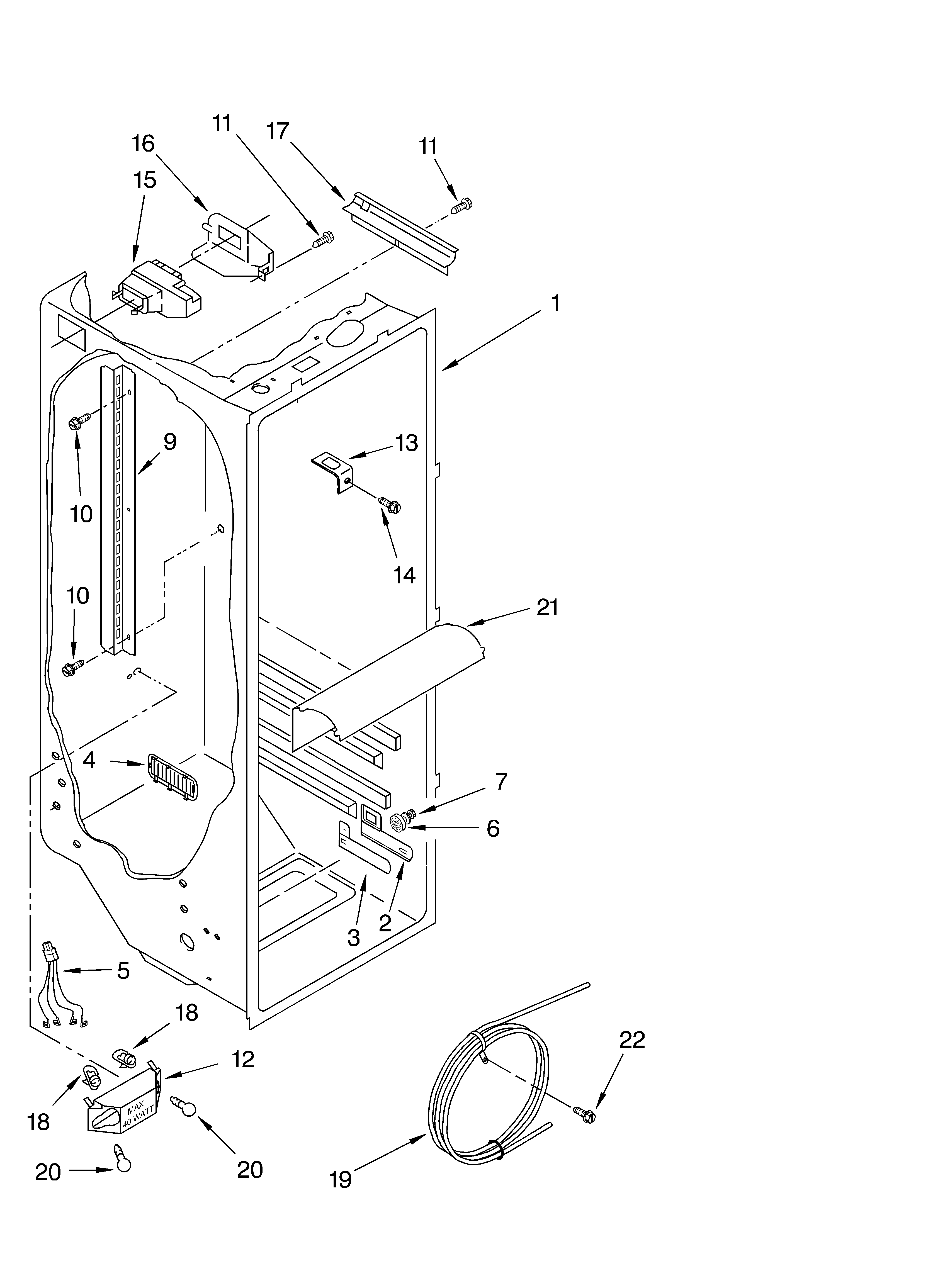 Whirlpool ED2SHAXMQ00 refrigerator liner parts diagram