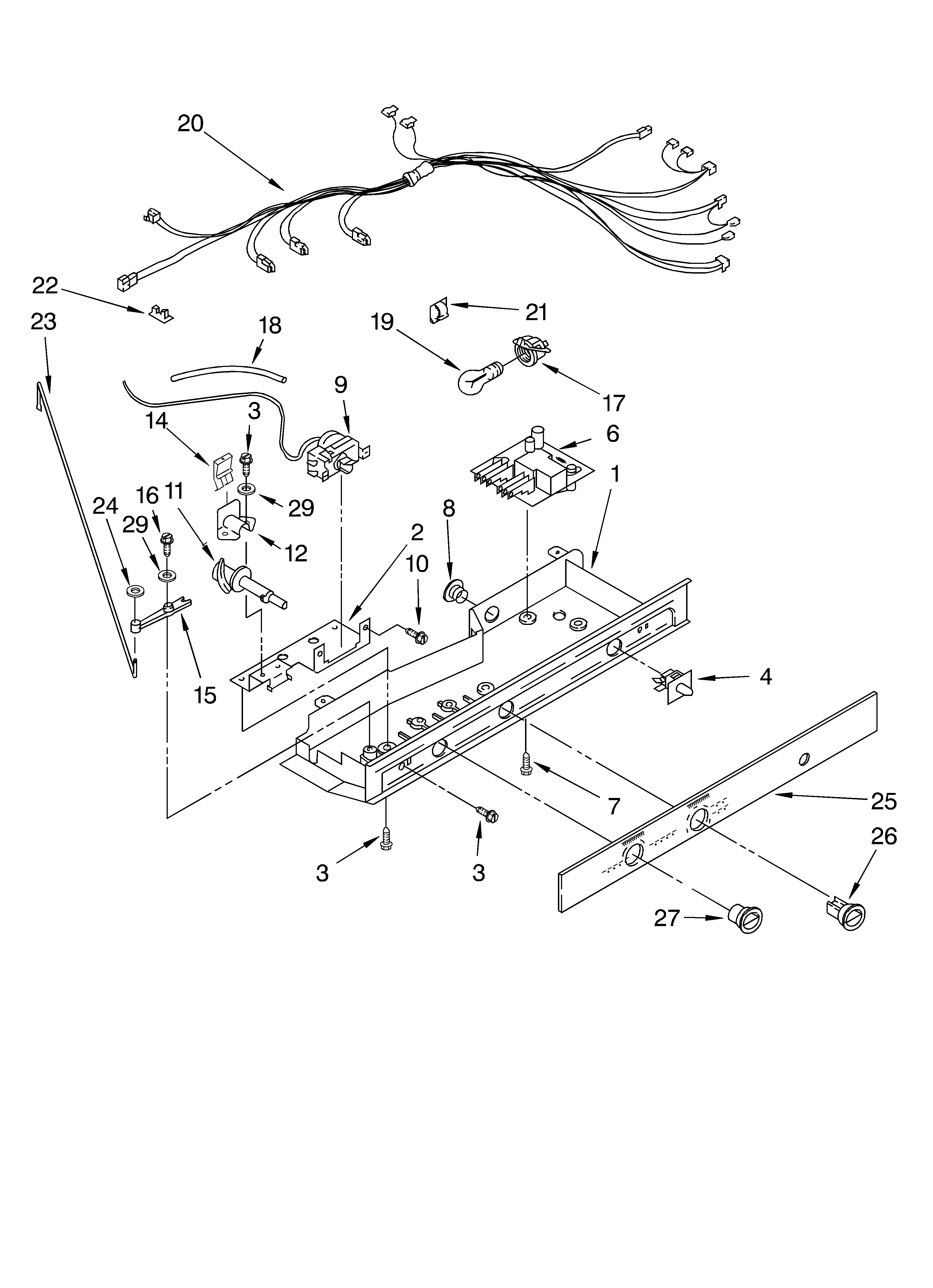Whirlpool ED2VHGXMT00 control parts diagram
