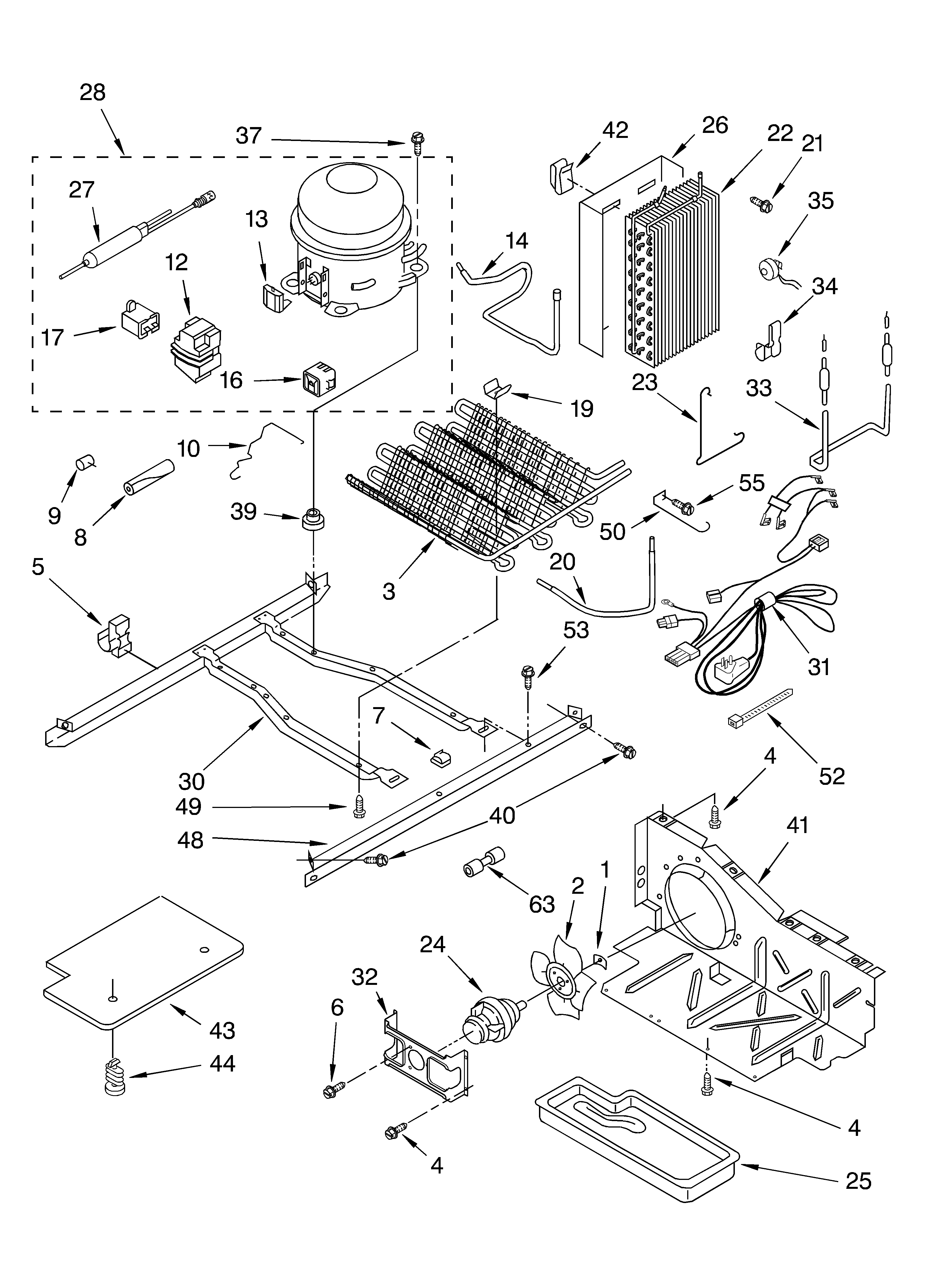 Whirlpool ED5CHQXKB03 unit parts diagram