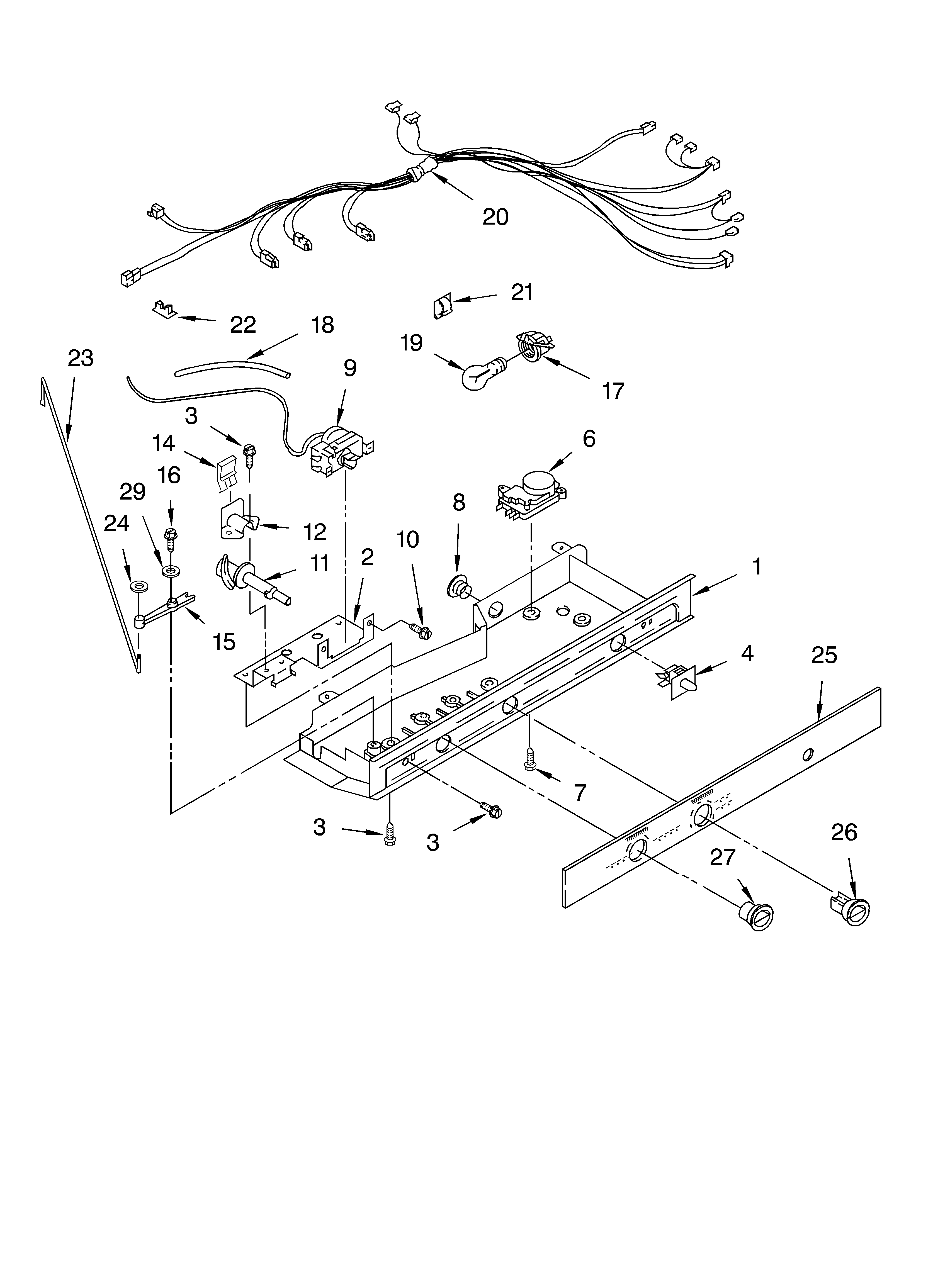 Whirlpool ED5CHQXKB03 control parts diagram