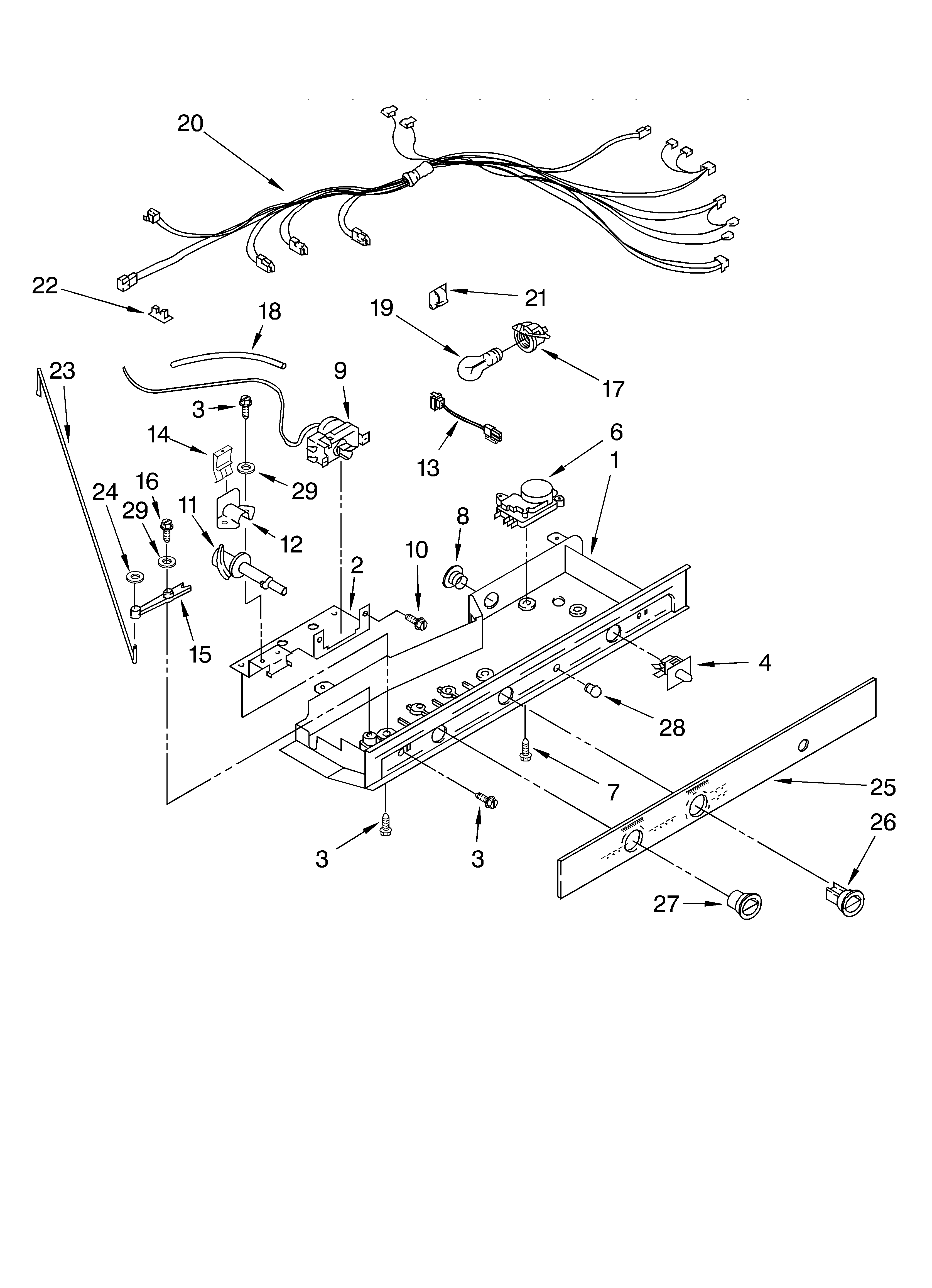 Whirlpool ED5FHEXMB00 control parts diagram