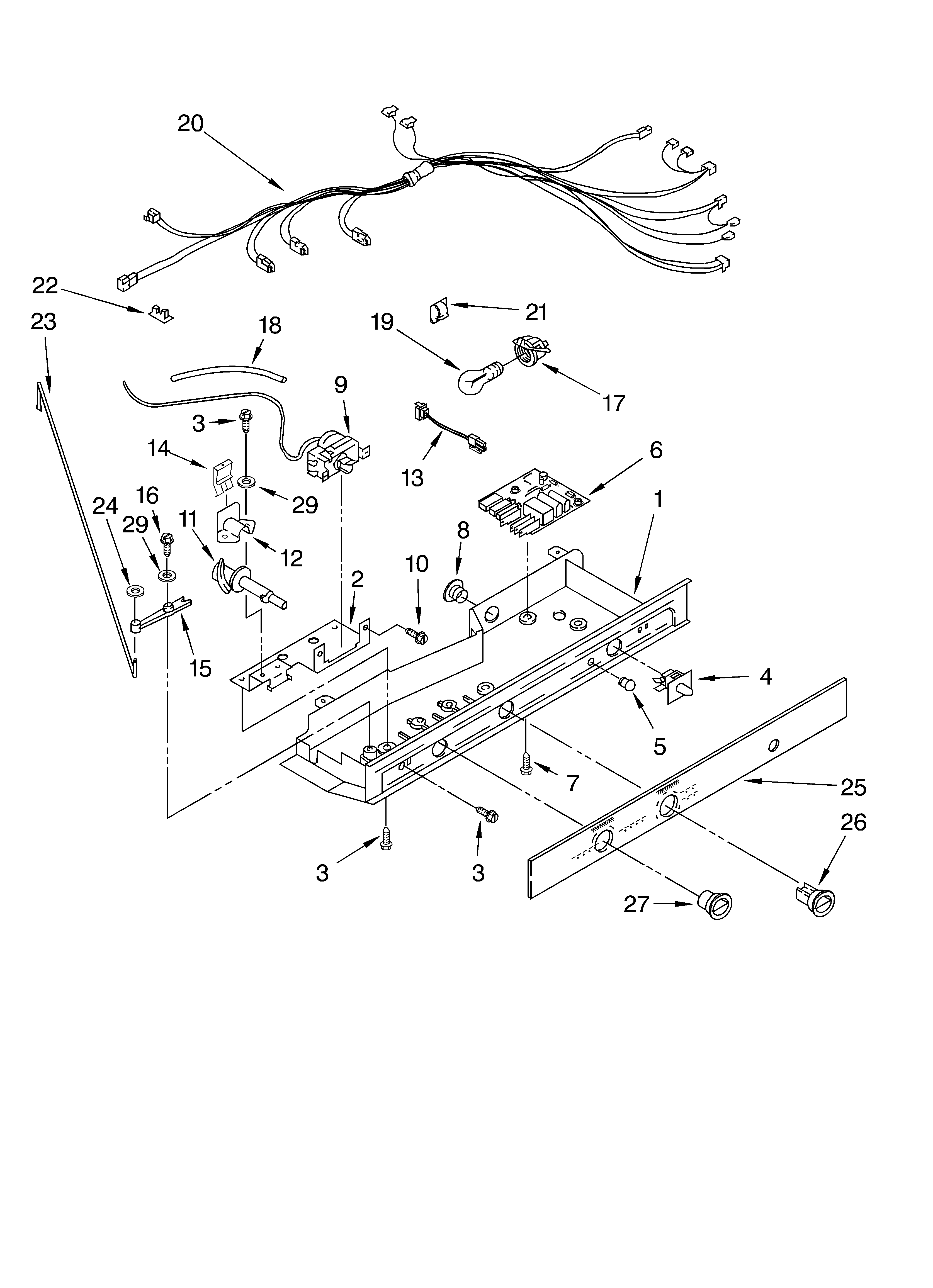 Whirlpool ED7FHEXMB00 control parts diagram