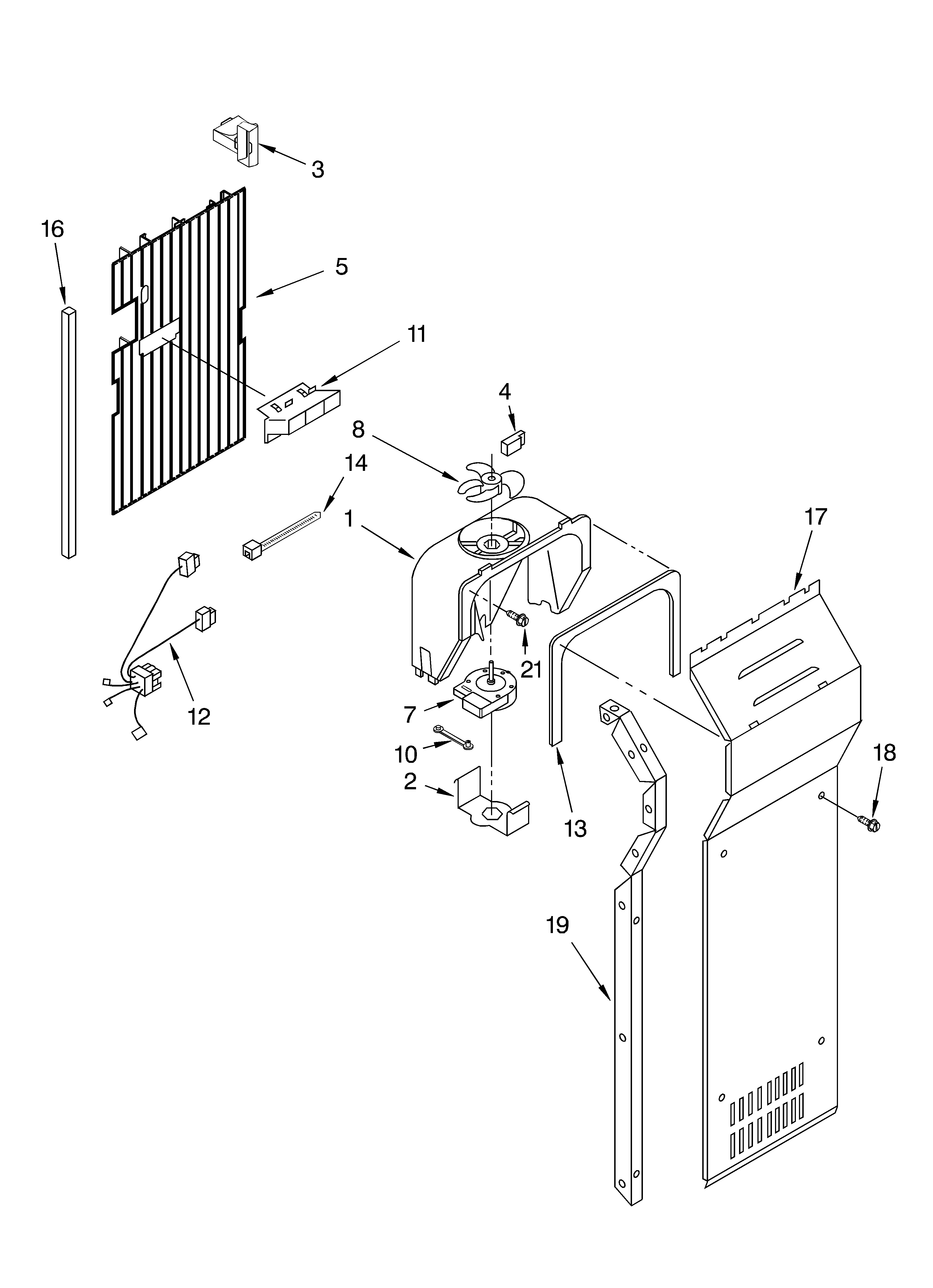Whirlpool GC5THGXKB00 air flow parts diagram